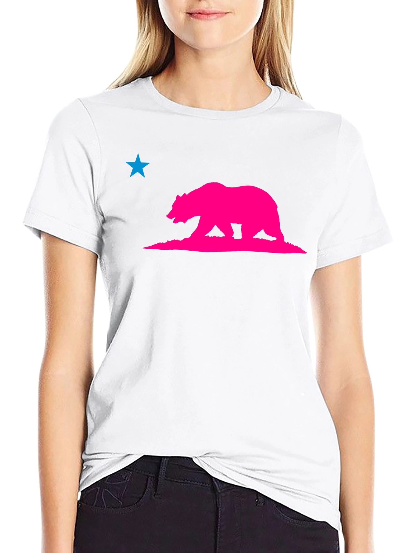 California Bear Star Graphic Tee - Modern Style