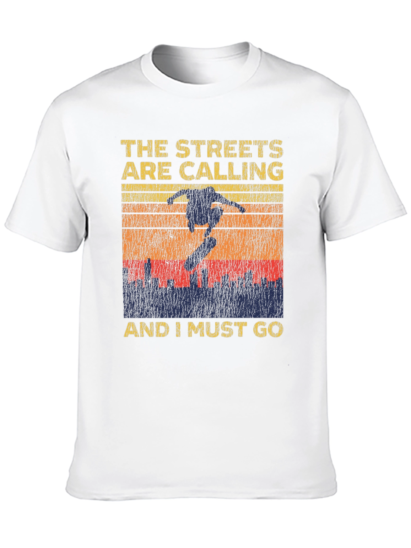 Skateboarding Graphic T-Shirt - The Streets Are Calling
