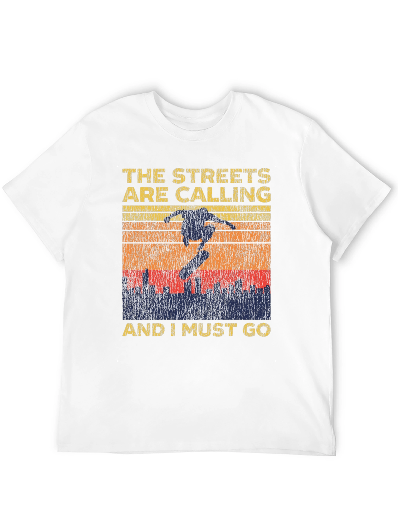 Skateboarding Graphic T-Shirt - The Streets Are Calling