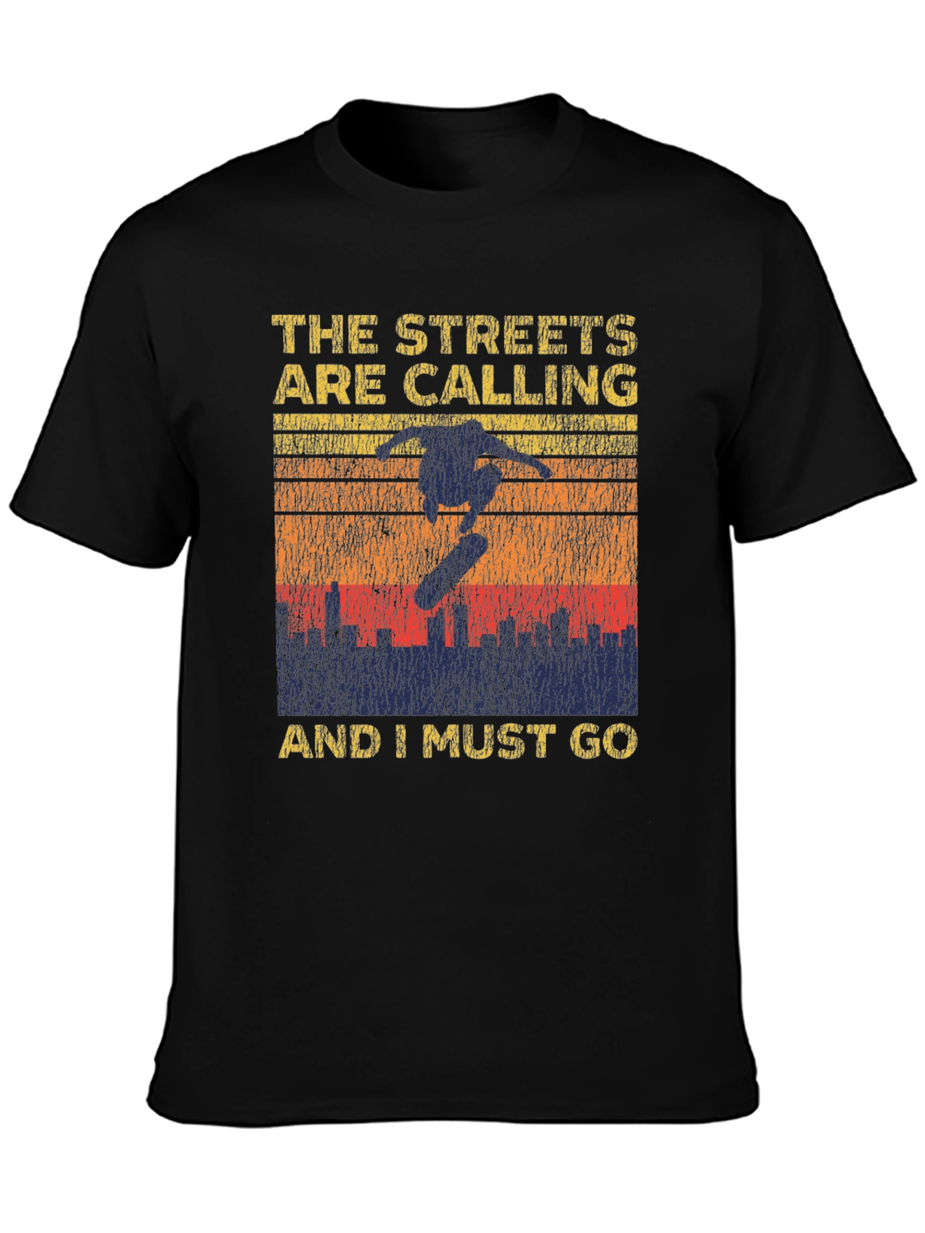 Skateboarding Graphic T-Shirt - The Streets Are Calling