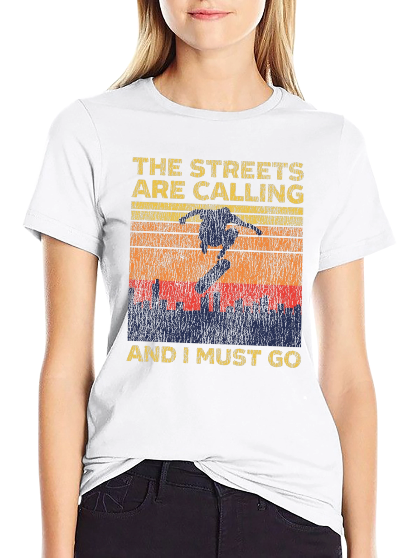 Skateboarding Graphic T-Shirt - The Streets Are Calling