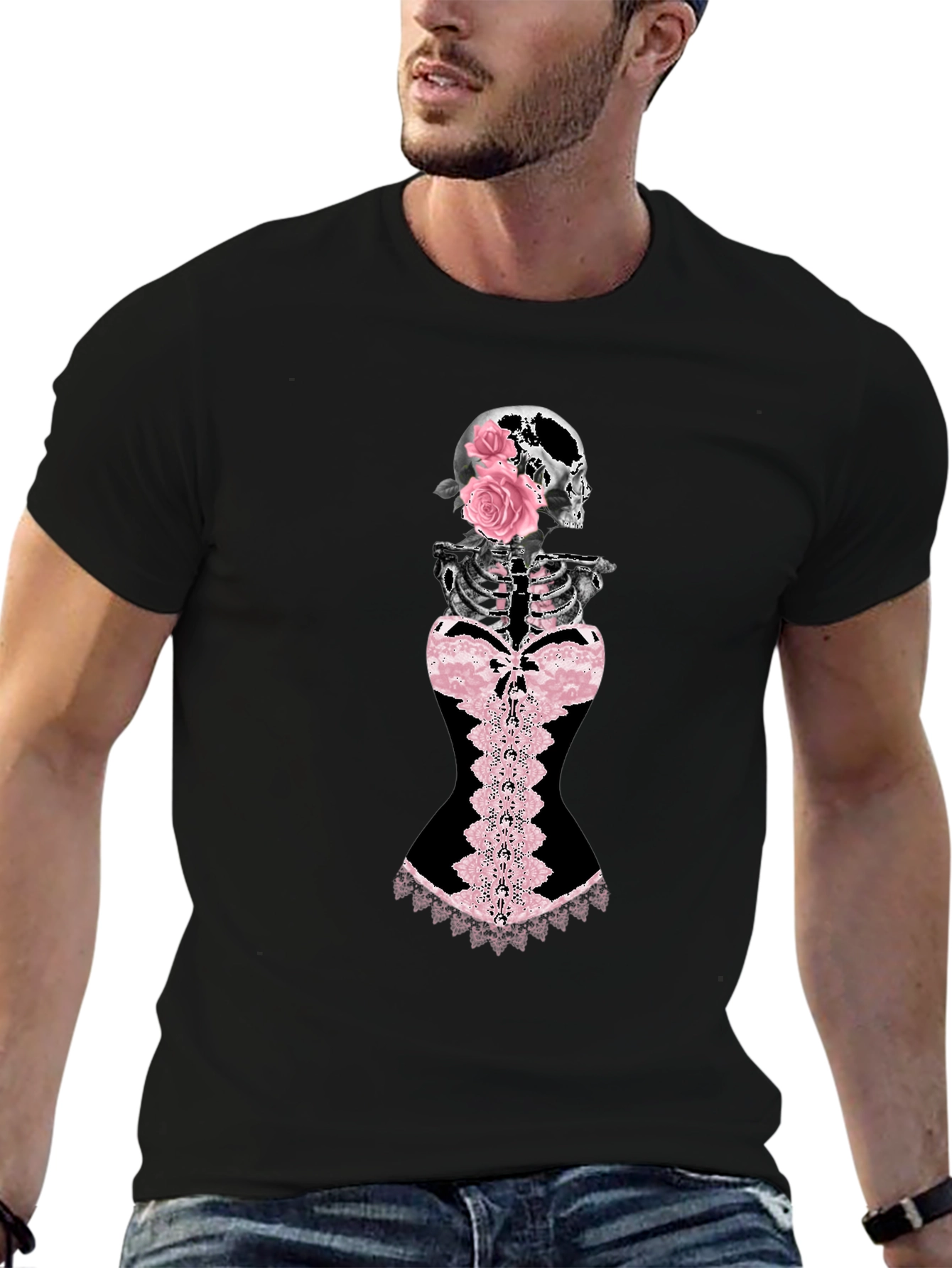 Skull & Roses Corset Graphic Tee