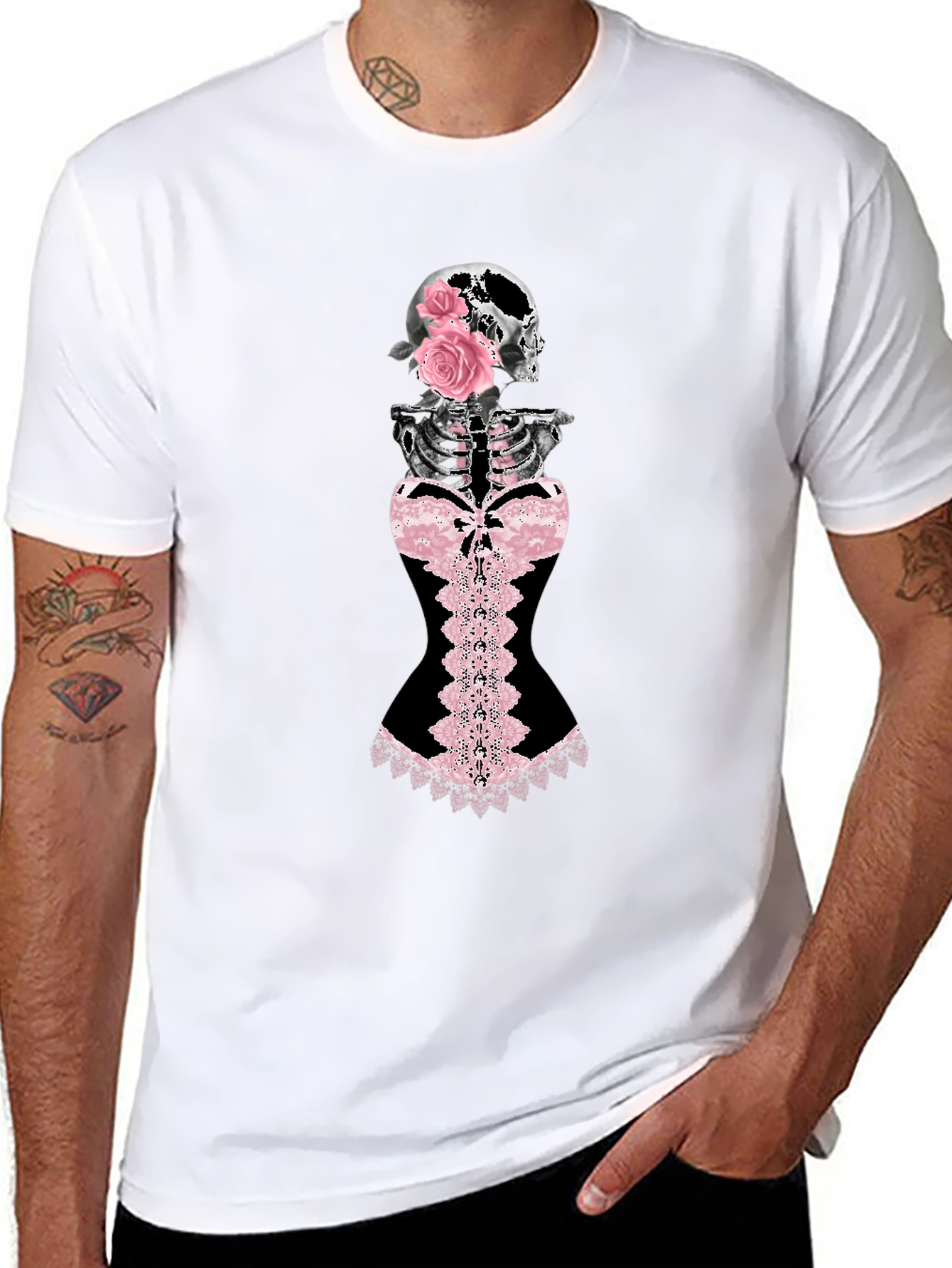 Skull & Roses Corset Graphic Tee