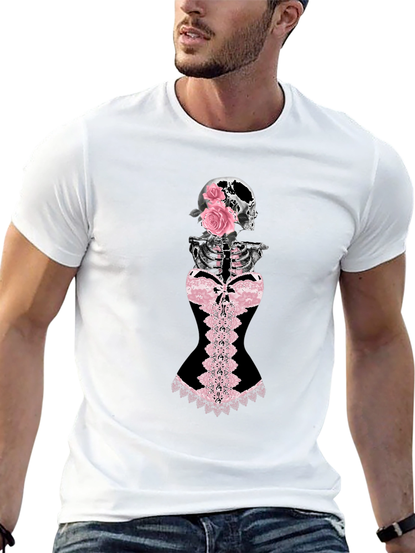 Skull & Roses Corset Graphic Tee