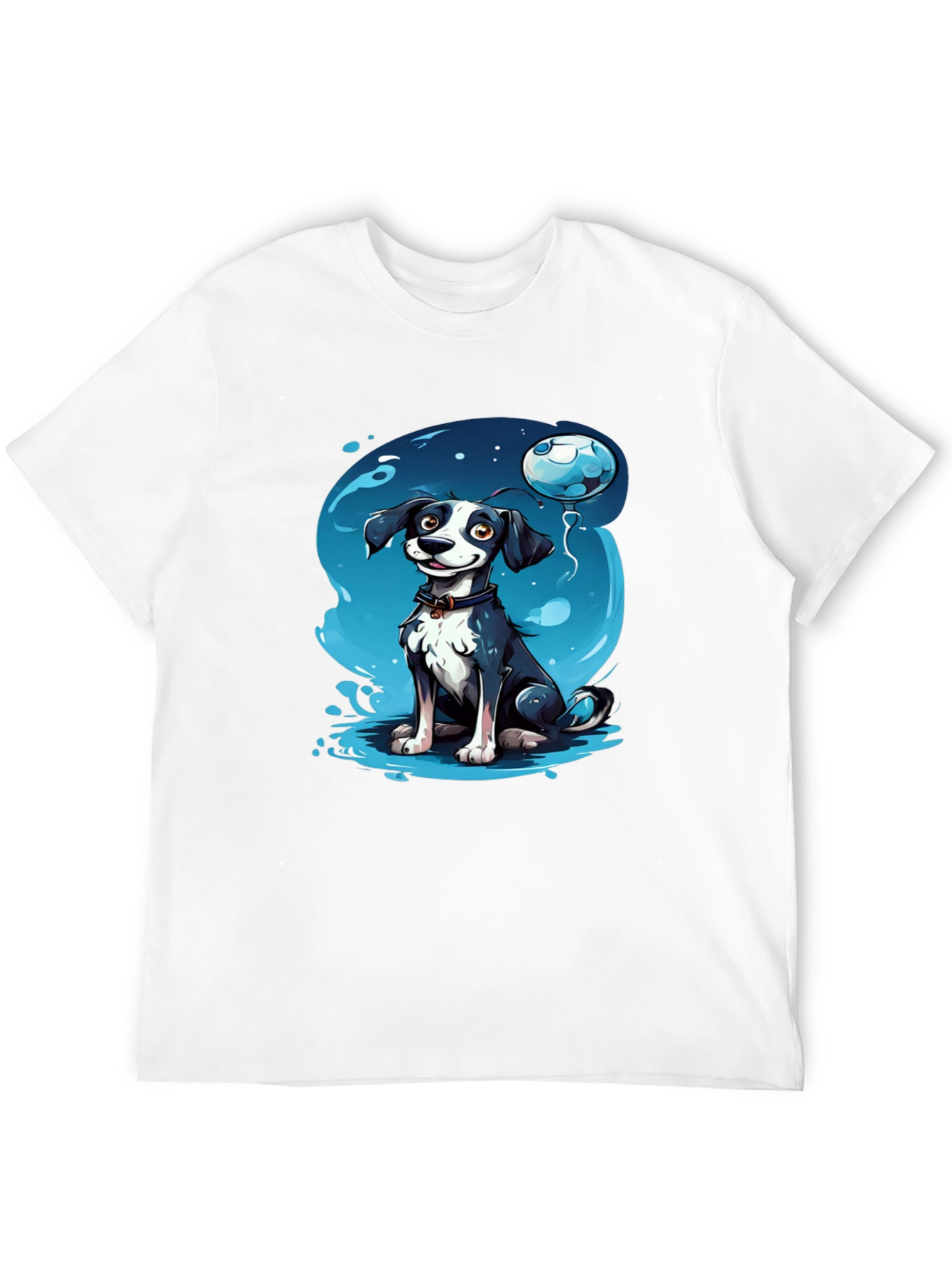Cartoon Dog Graphic Tee - Black T-Shirt