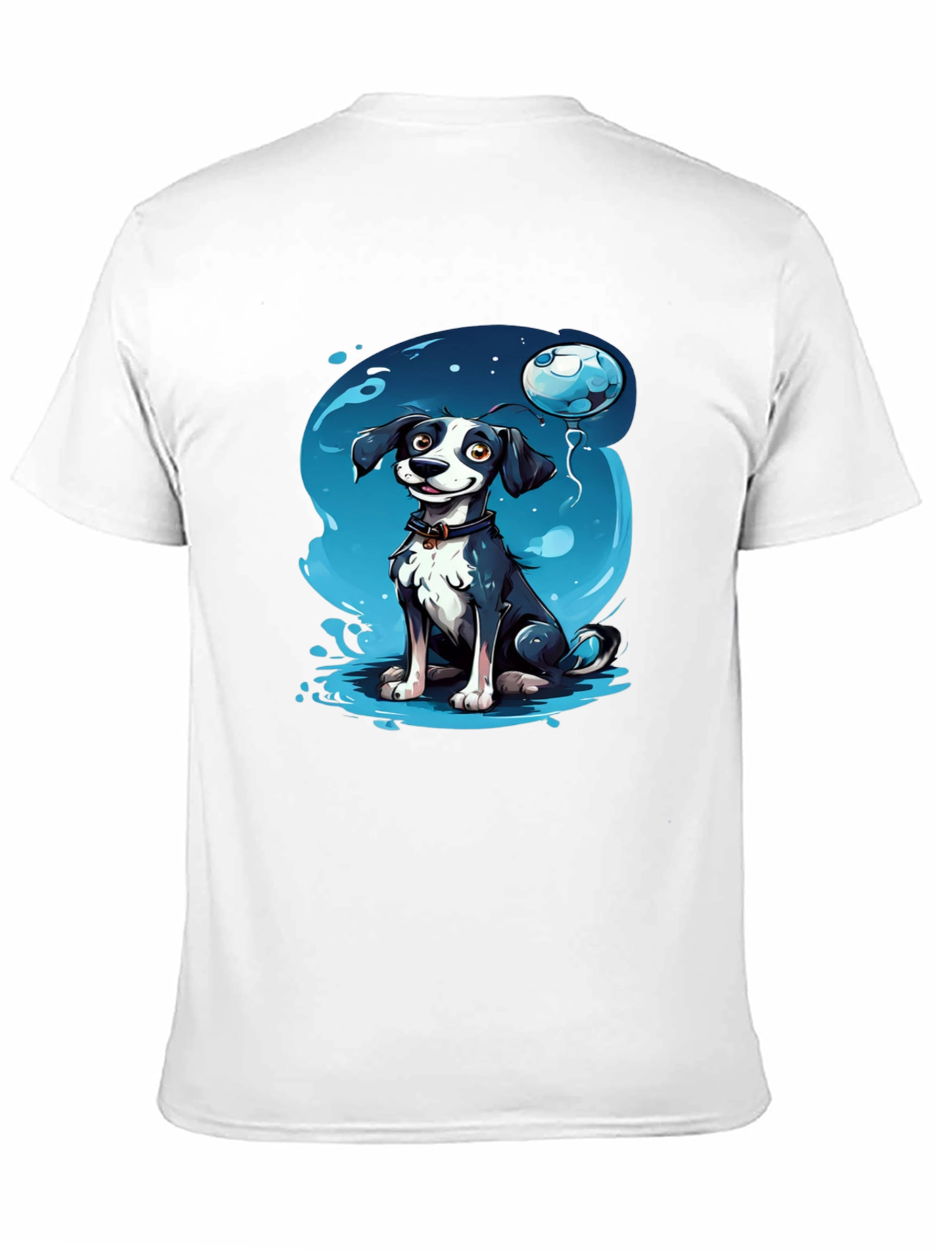 Cartoon Dog Graphic Tee - Black T-Shirt