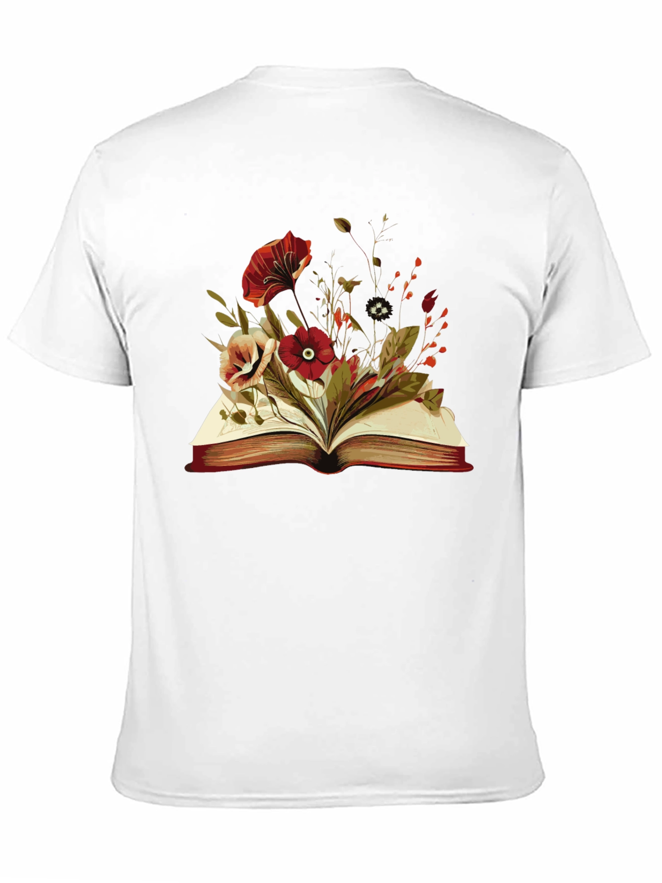 Floral Book T-Shirt - Literary Style