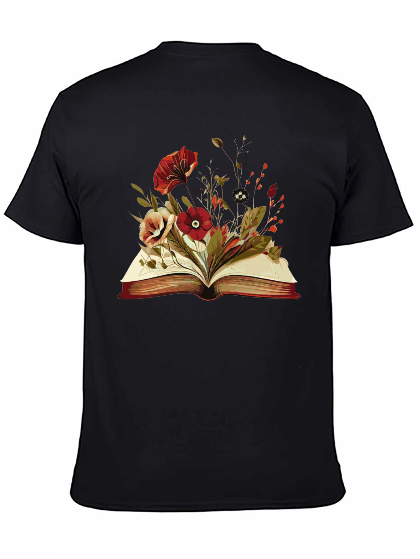 Floral Book T-Shirt - Literary Style