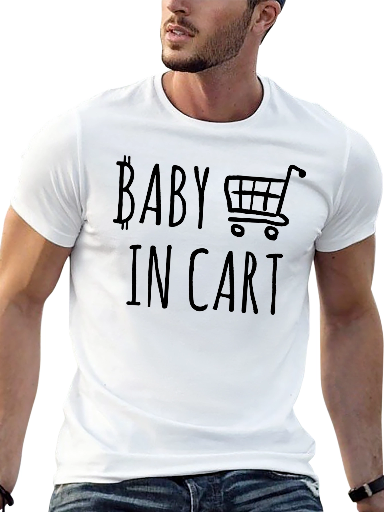 Baby In Cart T-Shirt - Crypto Bitcoin Gift
