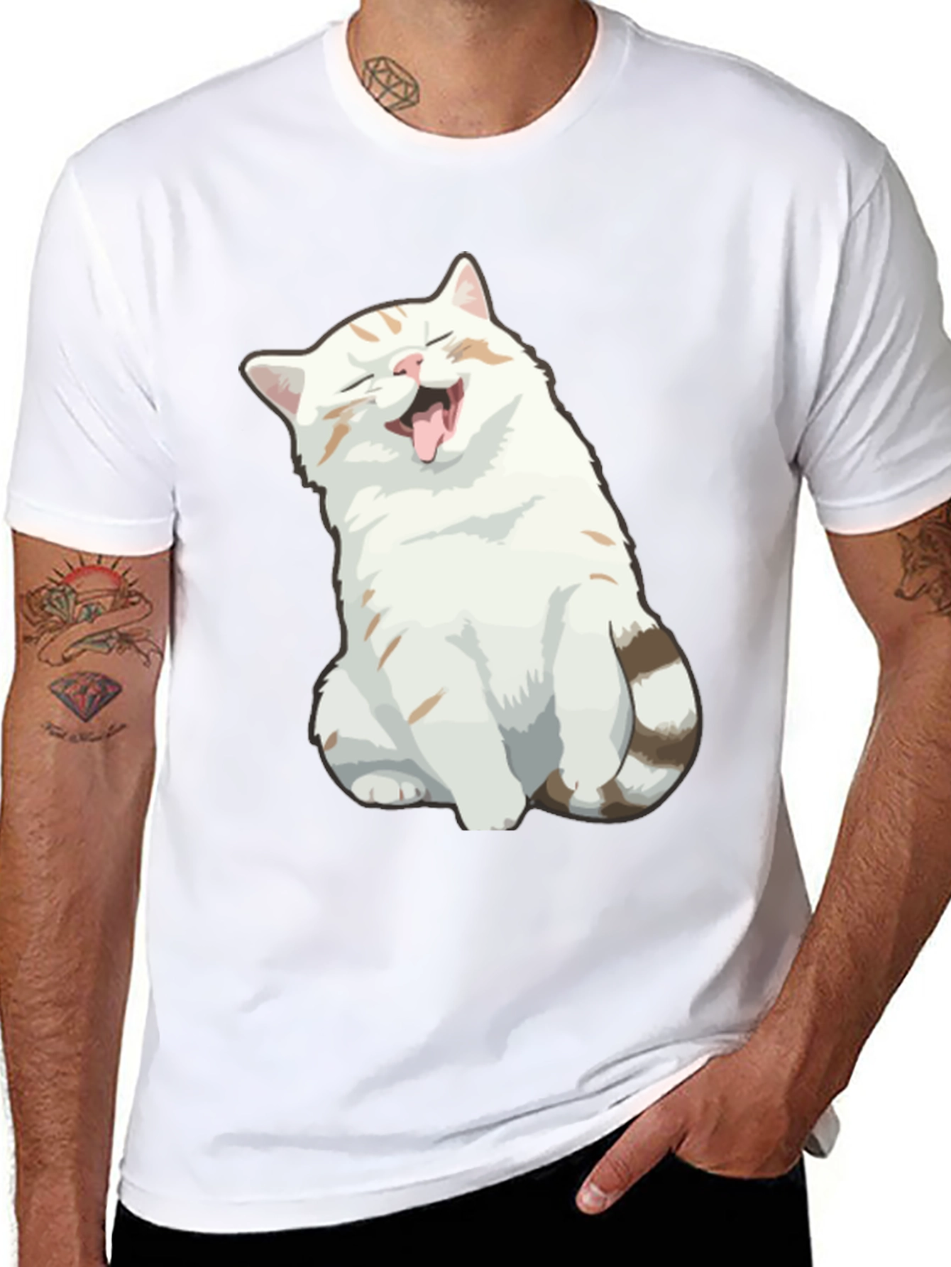 Funny Cat Graphic Tee - Black T-Shirt