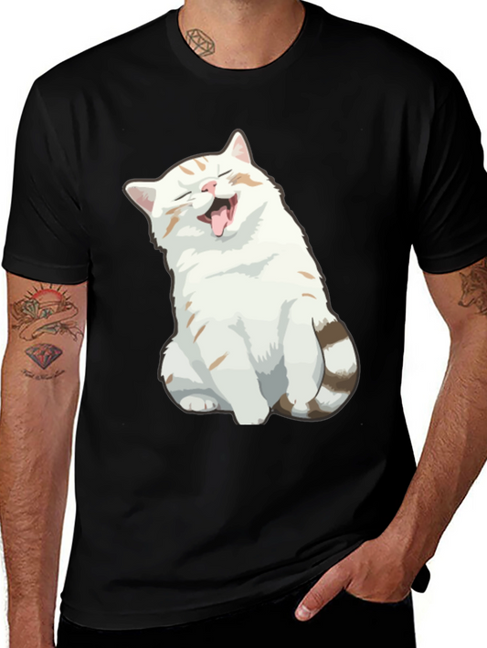 Funny Cat Graphic Tee - Black T-Shirt