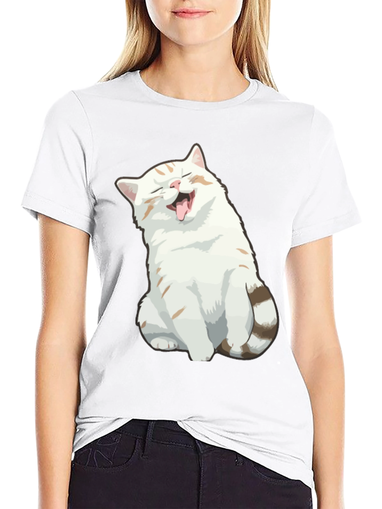 Funny Cat Graphic Tee - Black T-Shirt