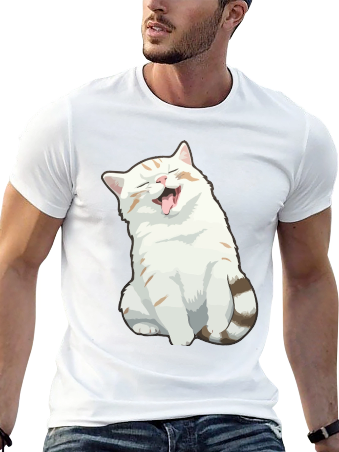 Funny Cat Graphic Tee - Black T-Shirt