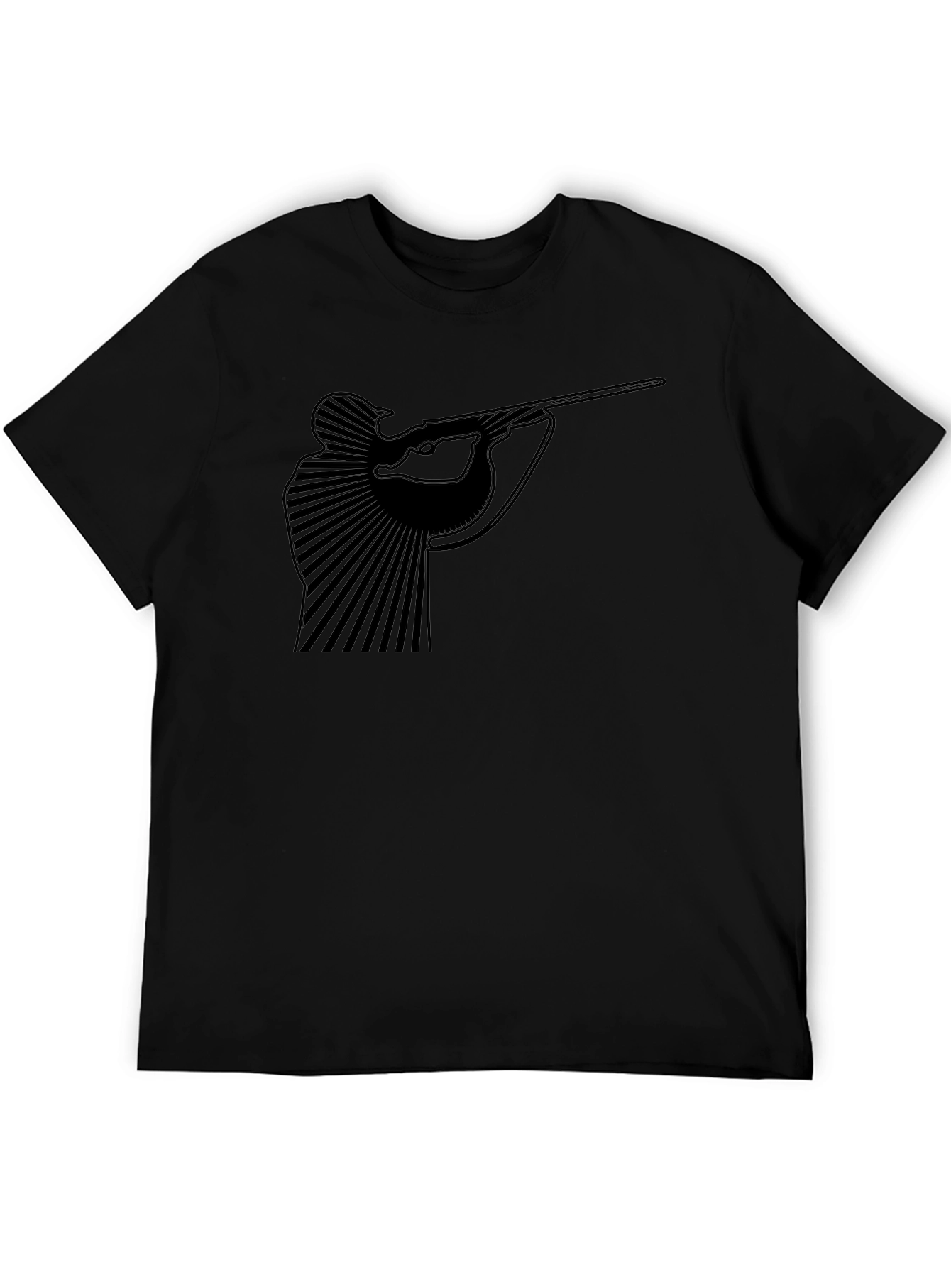 Hunter Graphic Tee - Mens Black Cotton T-Shirt