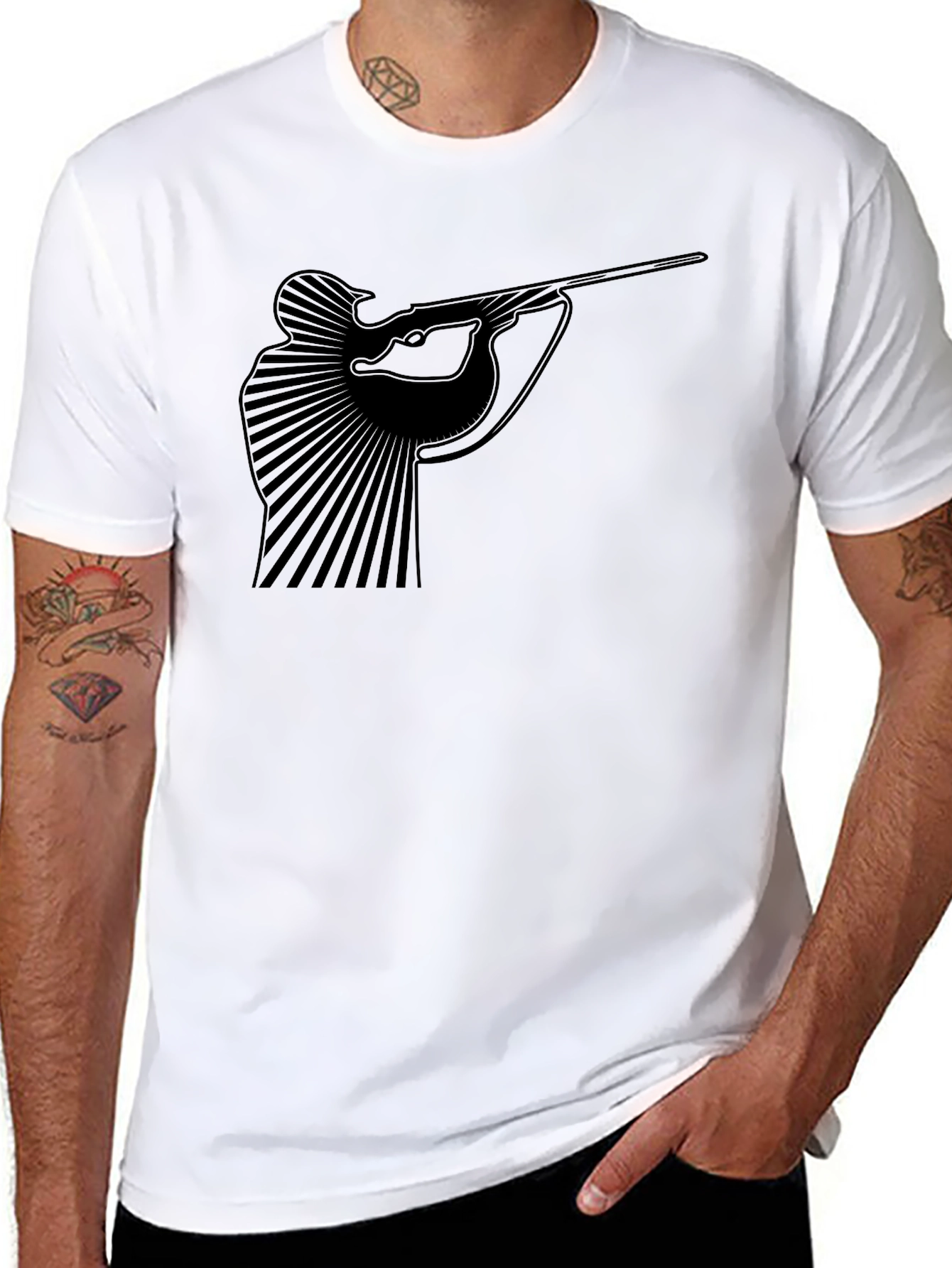 Hunter Graphic Tee - Mens Black Cotton T-Shirt