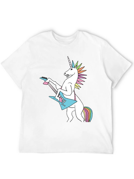 Unicorn Rock Guitar Black T-Shirt - Novelty Graphic Tee