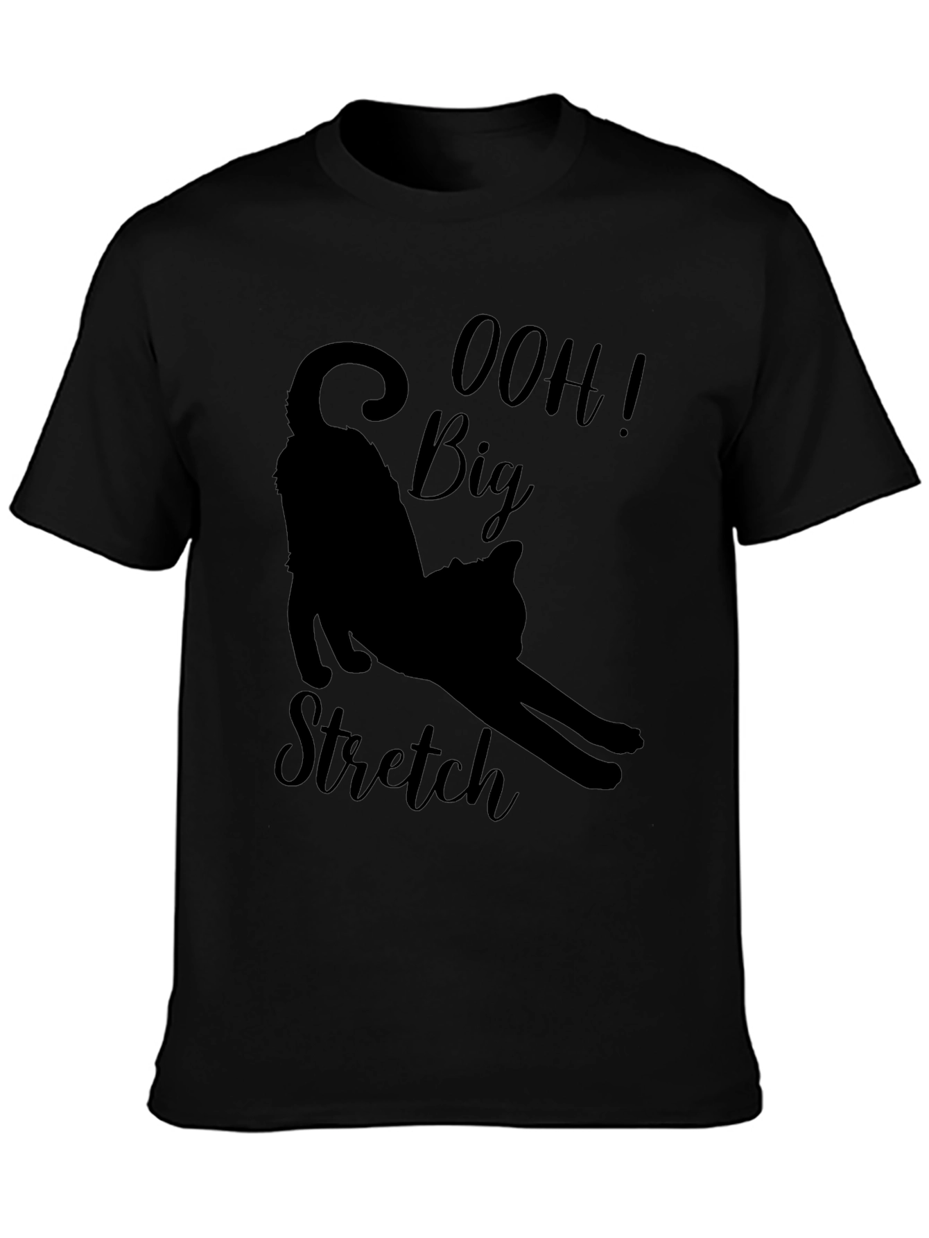 Ooh Big Stretch Black Cat Silhouette T-Shirt
