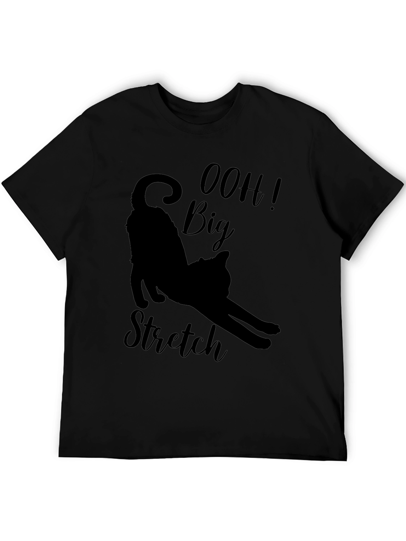 Ooh Big Stretch Black Cat Silhouette T-Shirt