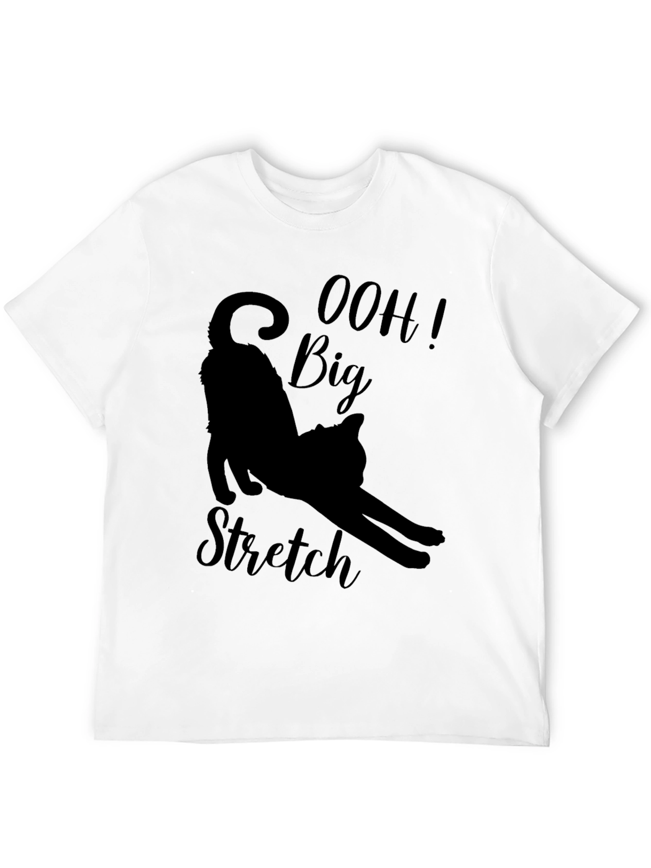 Ooh Big Stretch Black Cat Silhouette T-Shirt