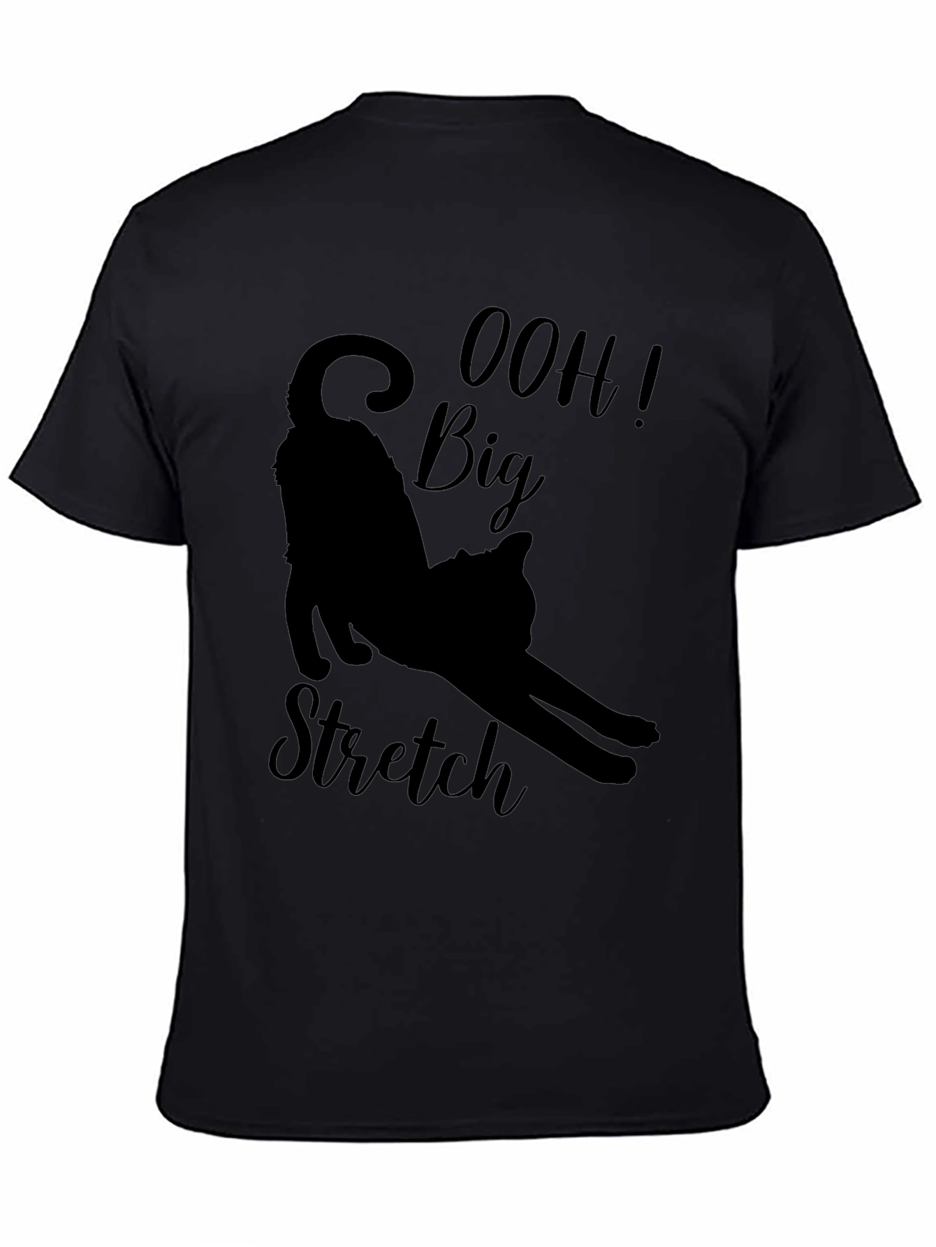 Ooh Big Stretch Black Cat Silhouette T-Shirt