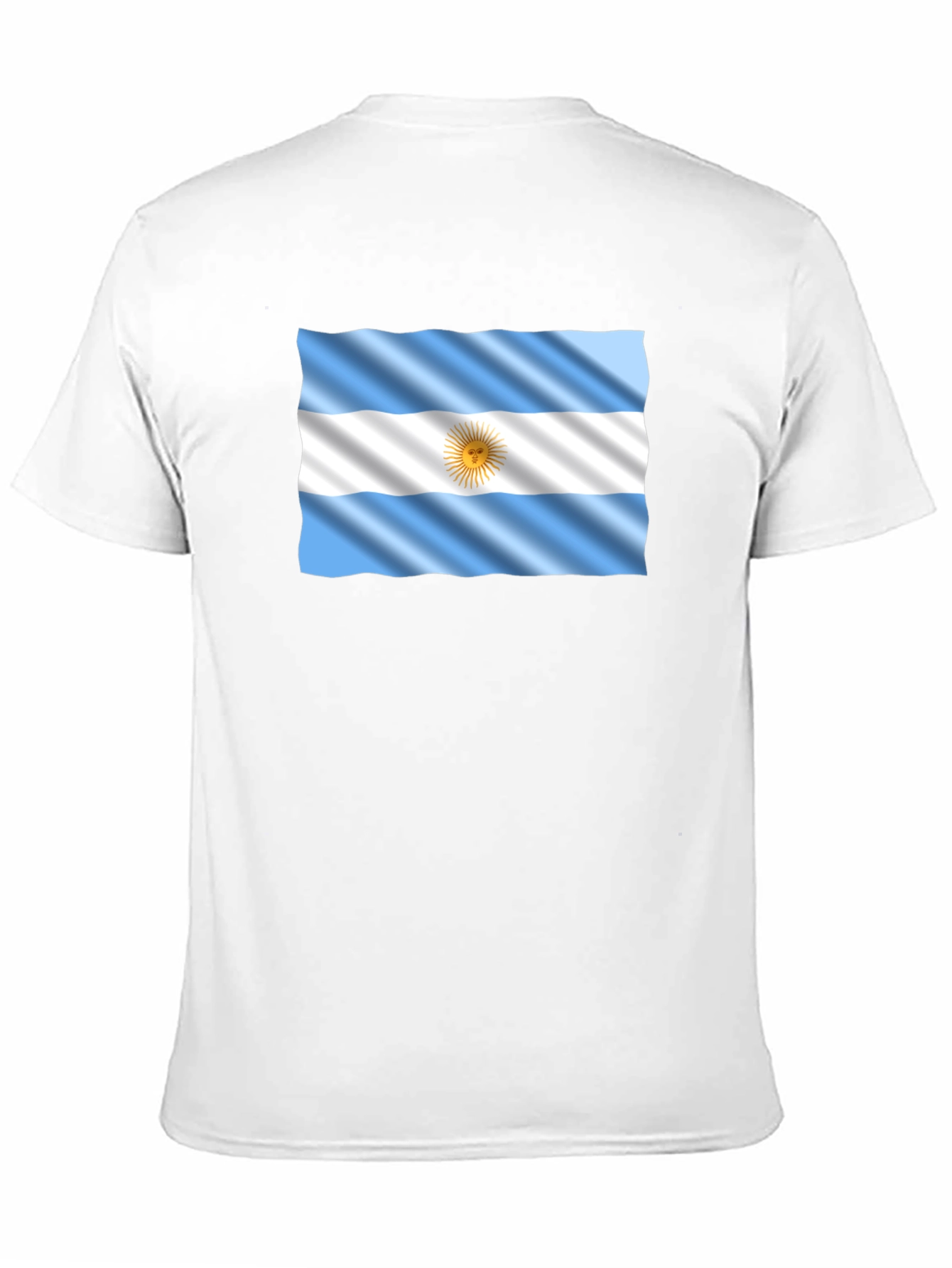 Argentina Flag Graphic Tee - Black Cotton T-Shirt