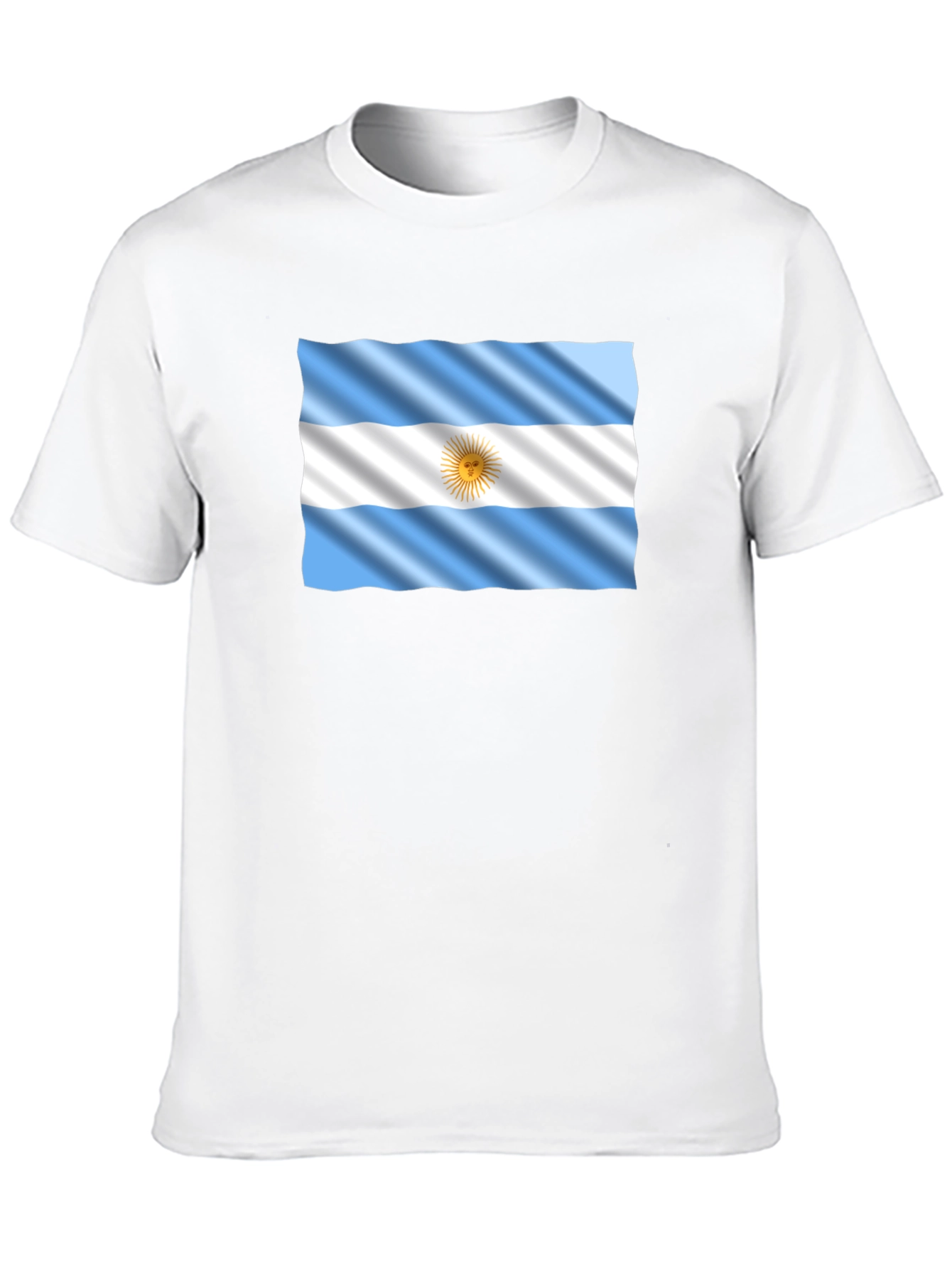 Argentina Flag Graphic Tee - Black Cotton T-Shirt