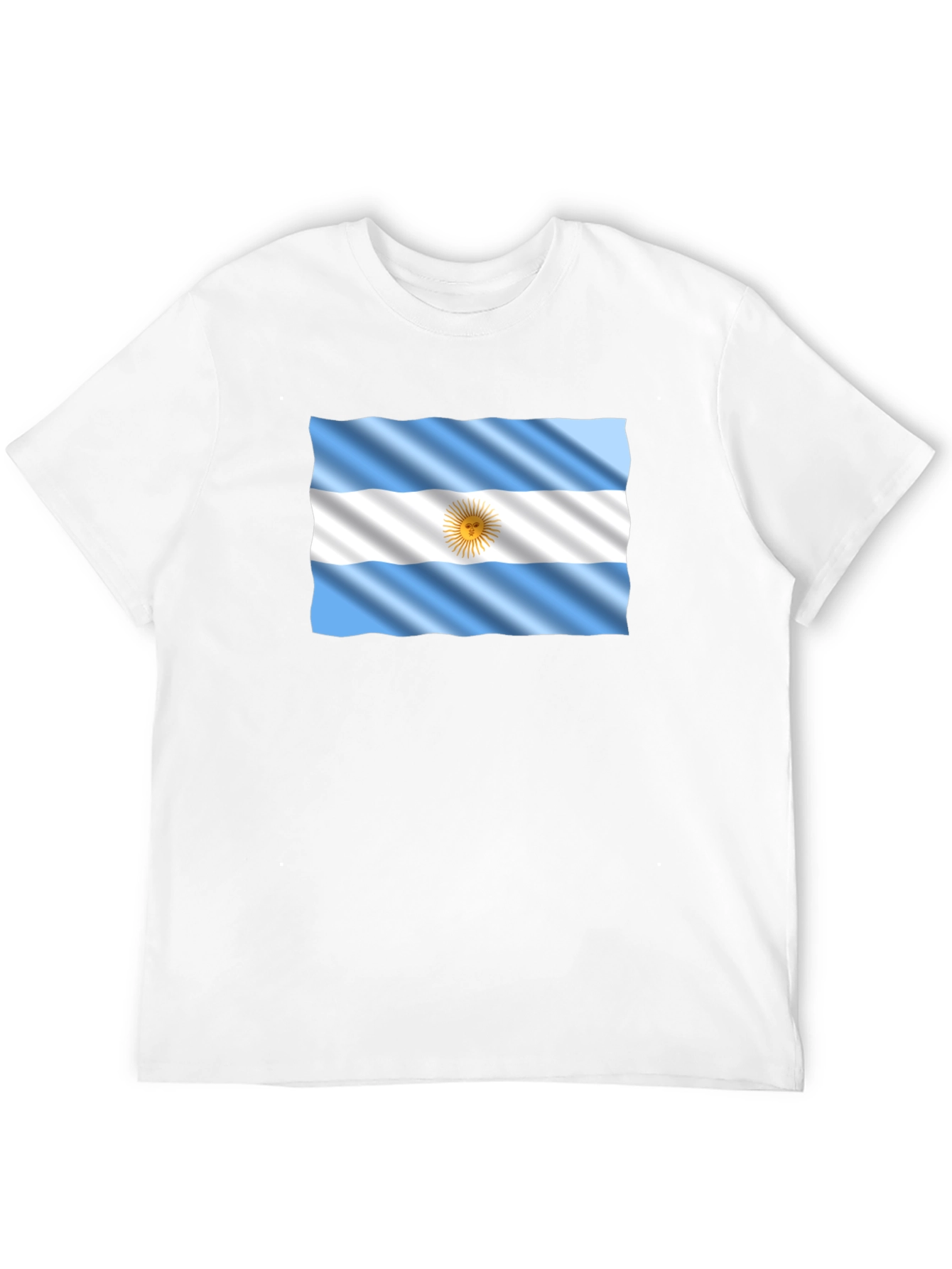 Argentina Flag Graphic Tee - Black Cotton T-Shirt