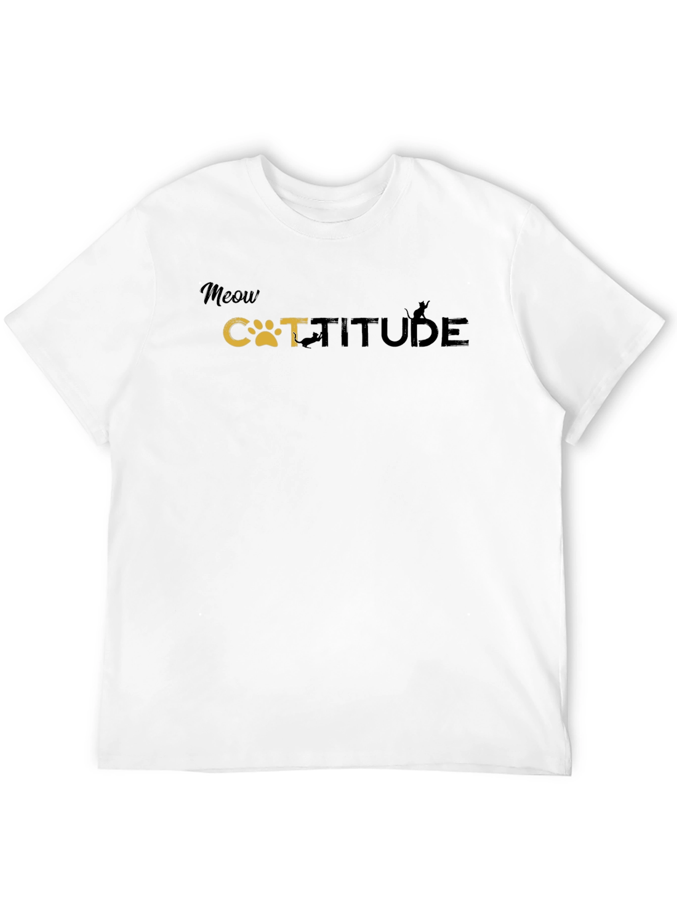 Meow Catitude Graphic Tee - Black
