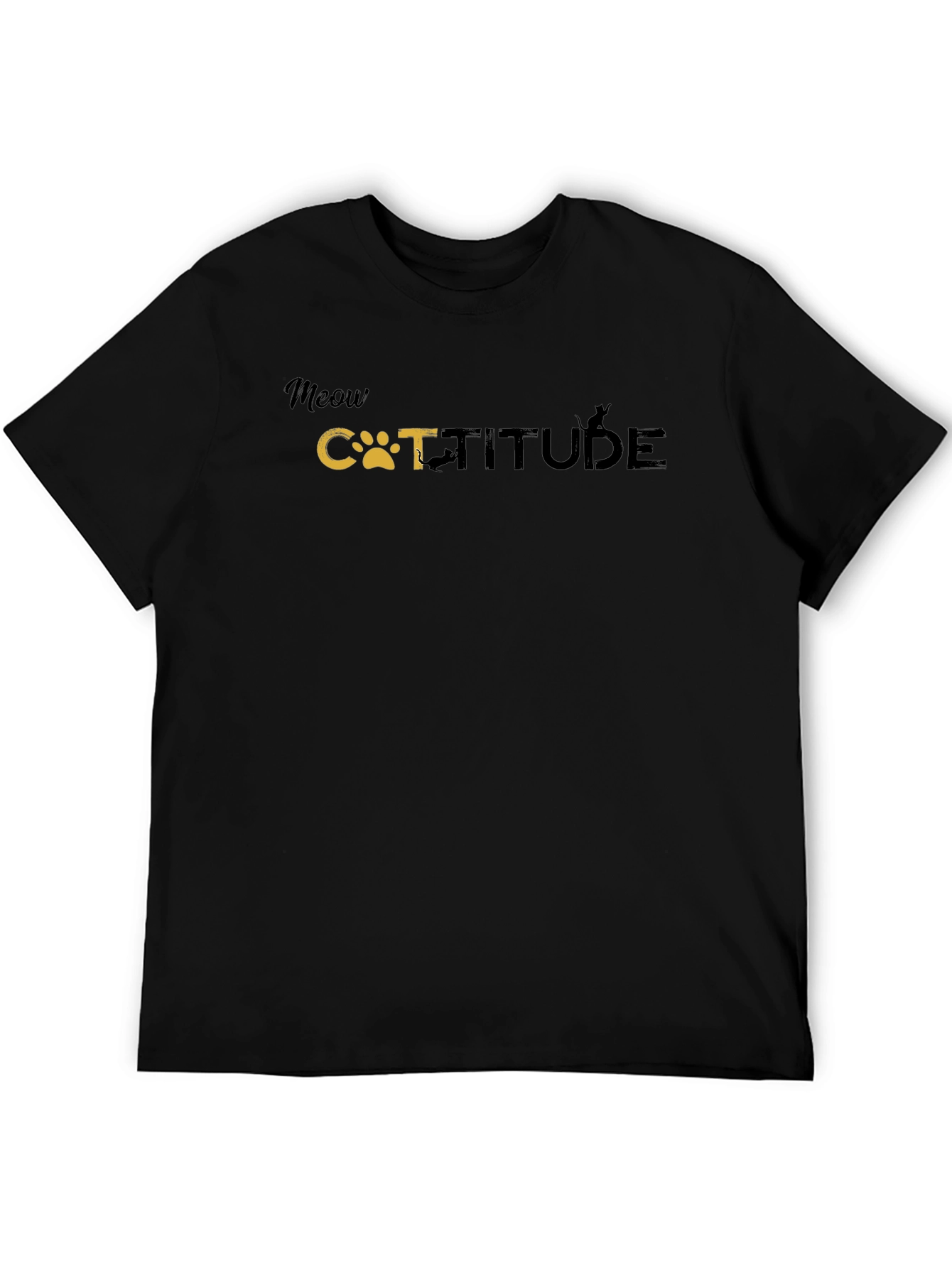 Meow Catitude Graphic Tee - Black