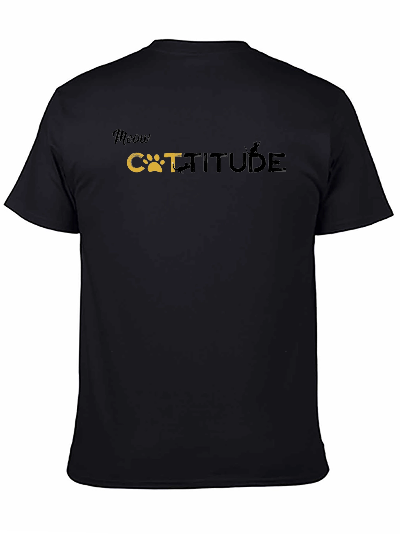 Meow Catitude Graphic Tee - Black