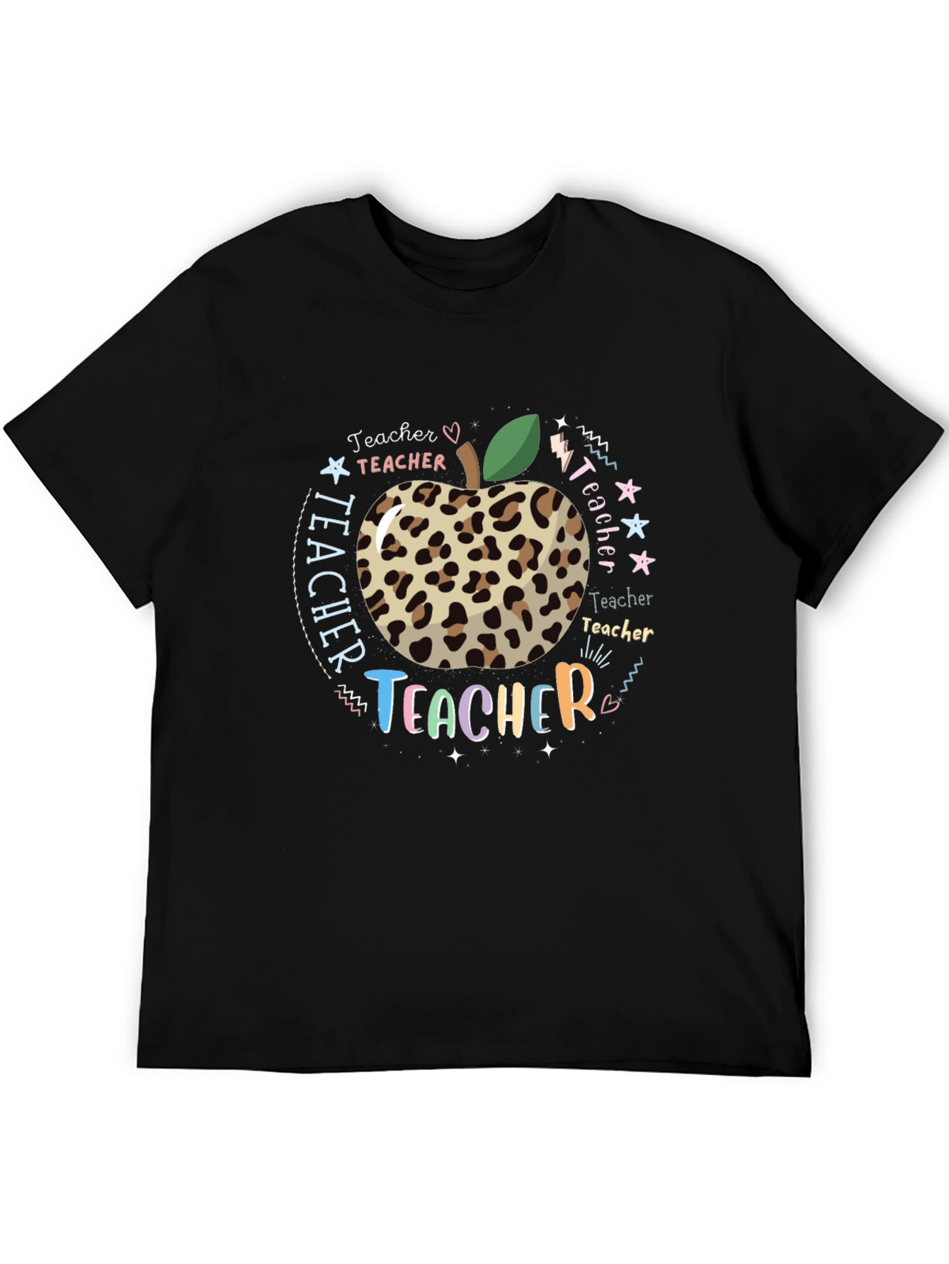 Teacher Appreciation Leopard Apple T-Shirt