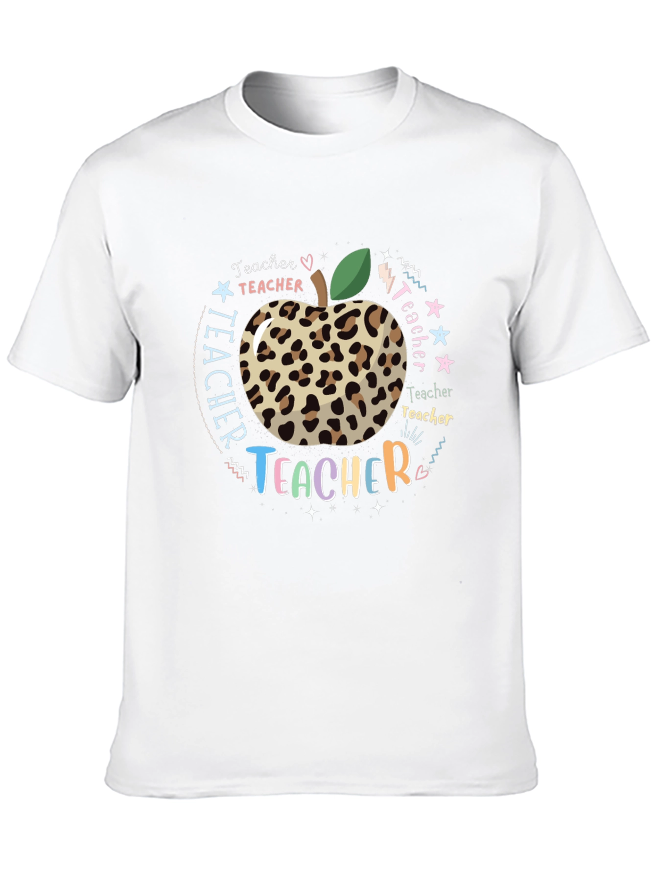 Teacher Appreciation Leopard Apple T-Shirt