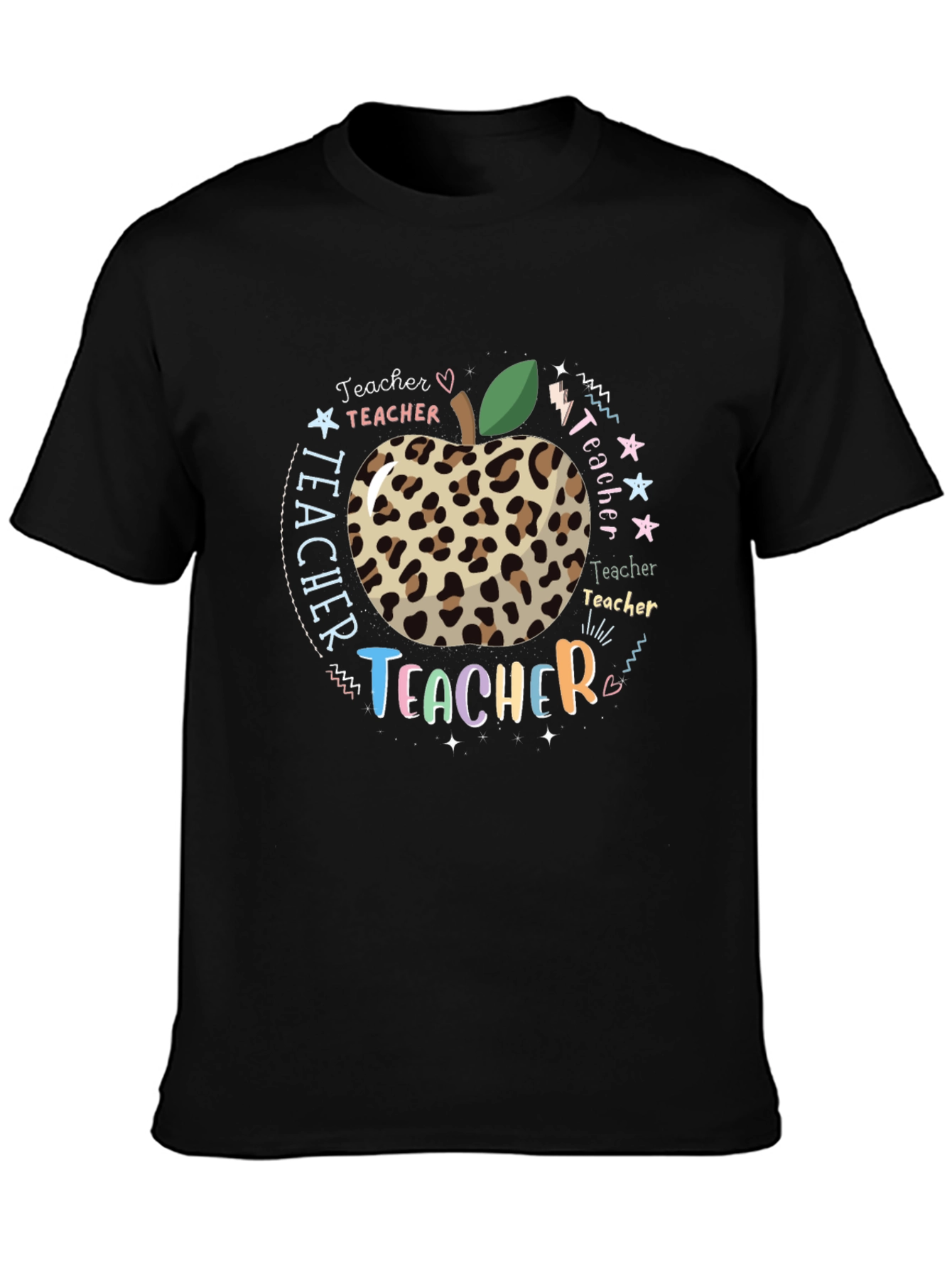 Teacher Appreciation Leopard Apple T-Shirt