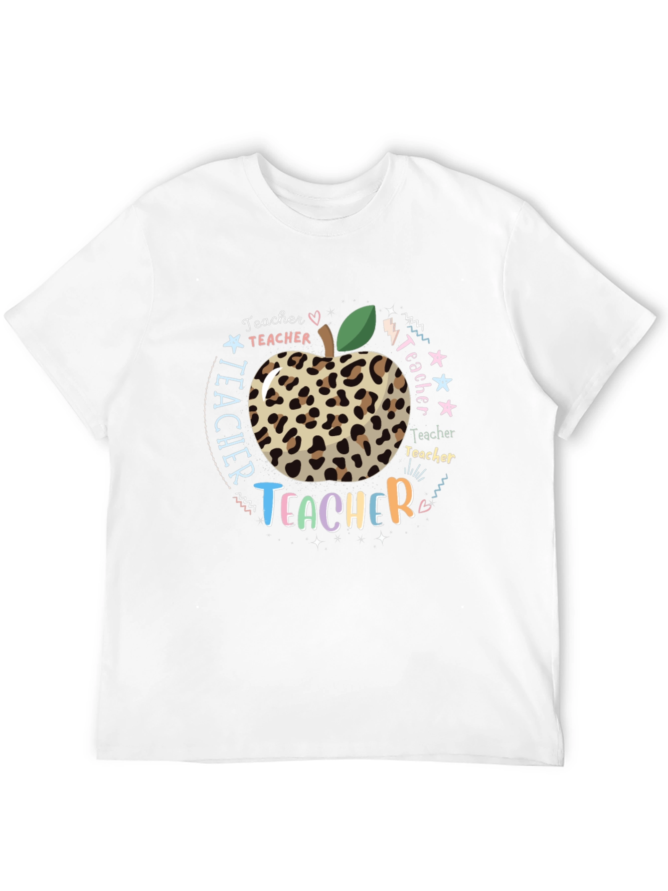Teacher Appreciation Leopard Apple T-Shirt