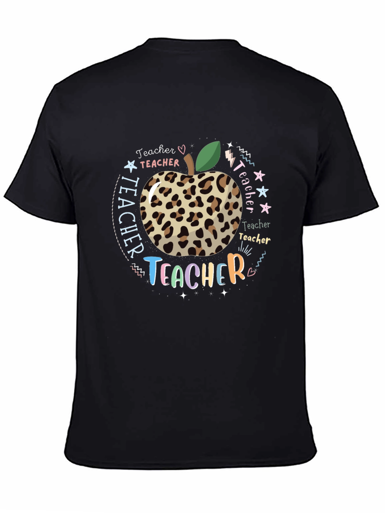 Teacher Appreciation Leopard Apple T-Shirt