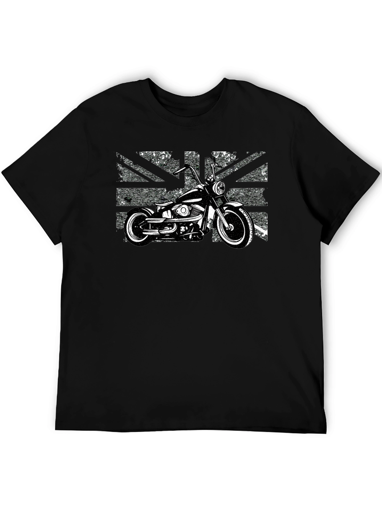 Union Jack Motorcycle Graphic Tee - Black