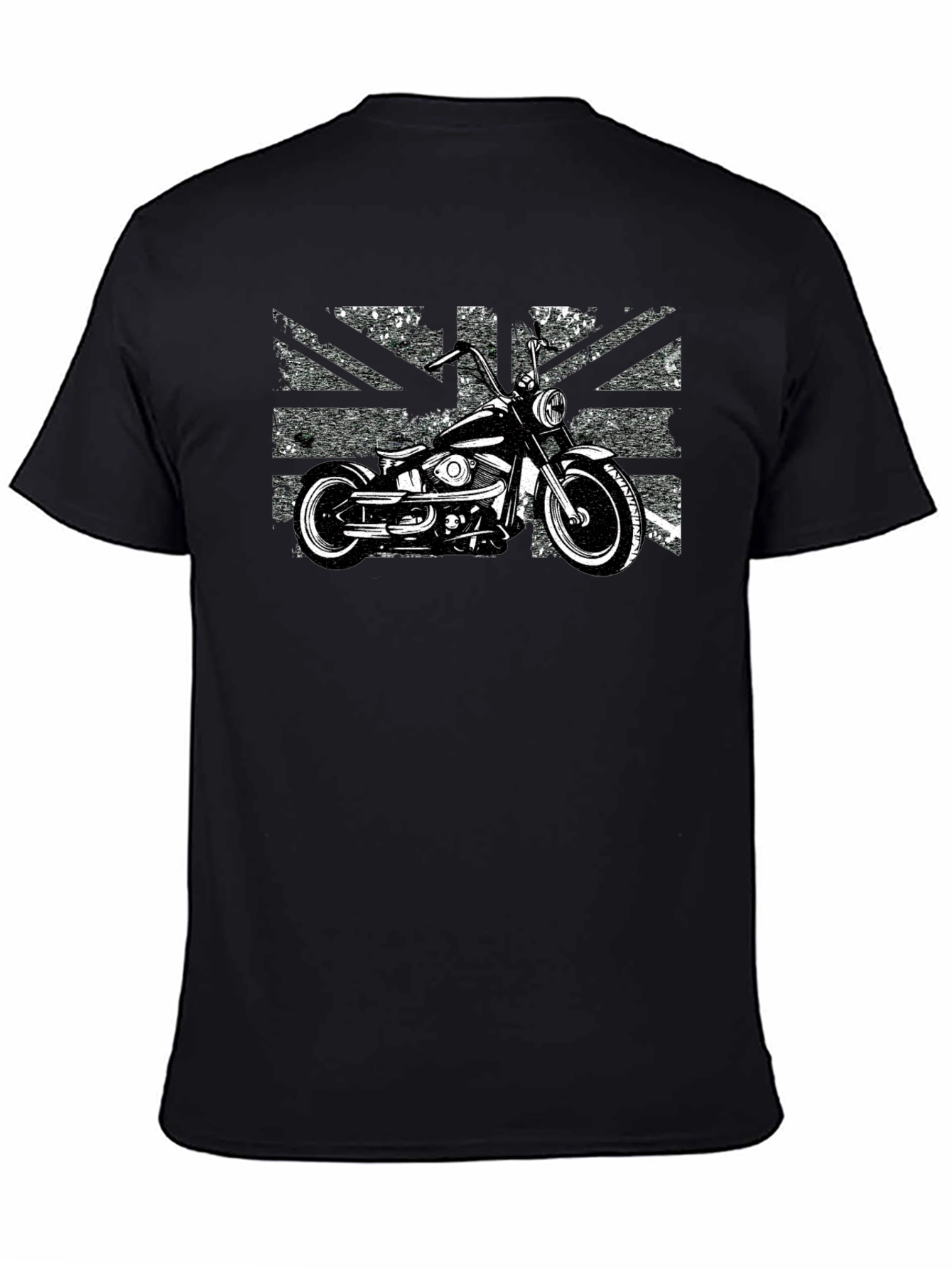 Union Jack Motorcycle Graphic Tee - Black