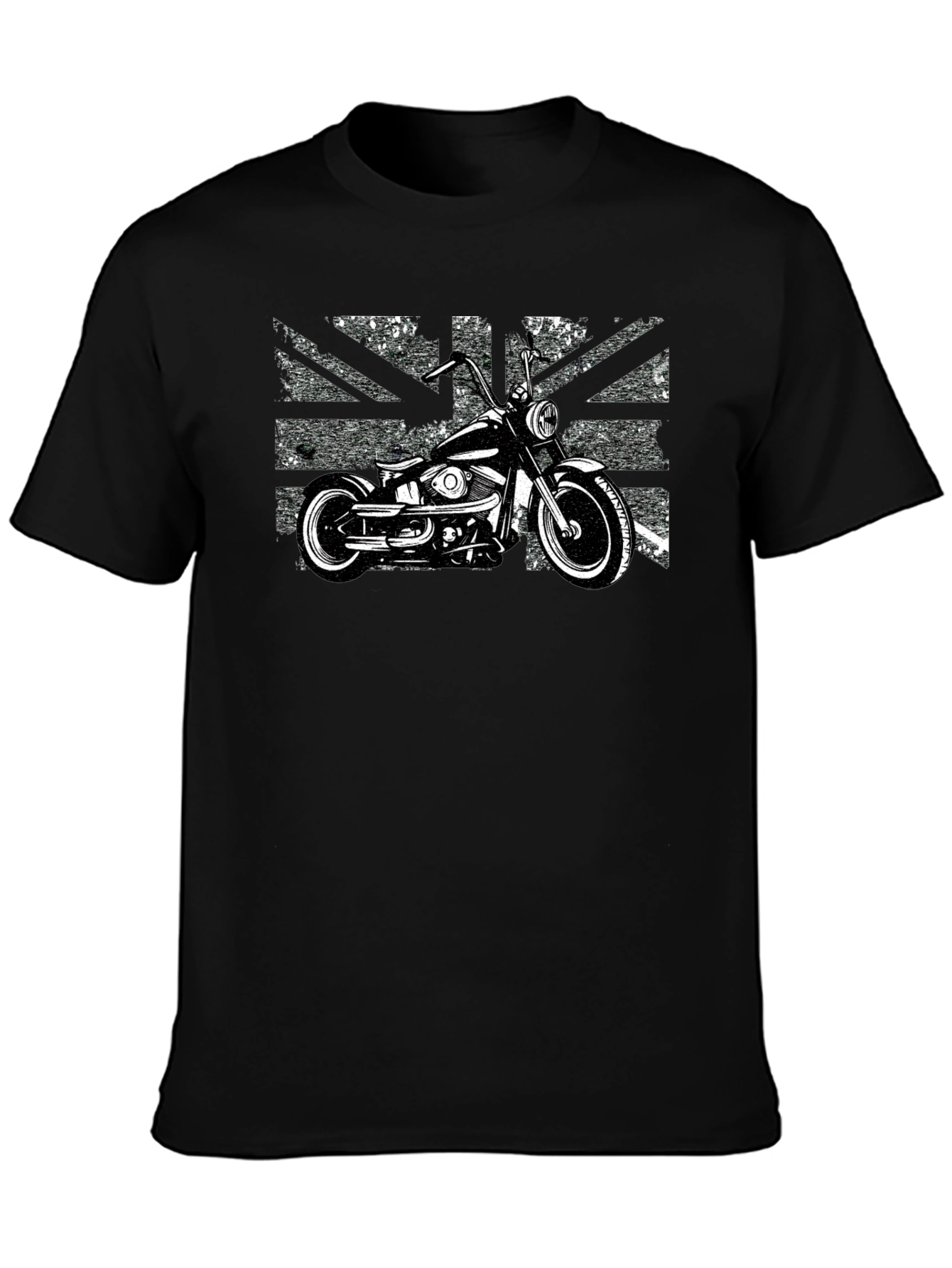 Union Jack Motorcycle Graphic Tee - Black
