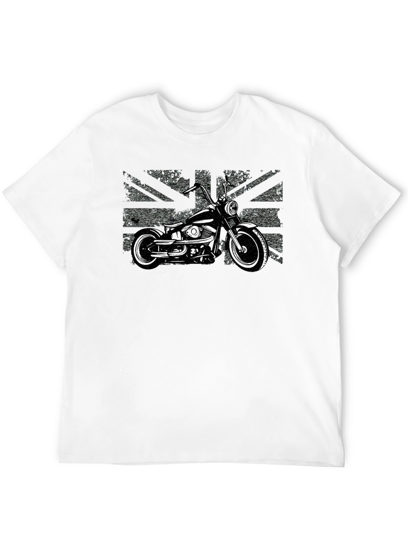 Union Jack Motorcycle Graphic Tee - Black