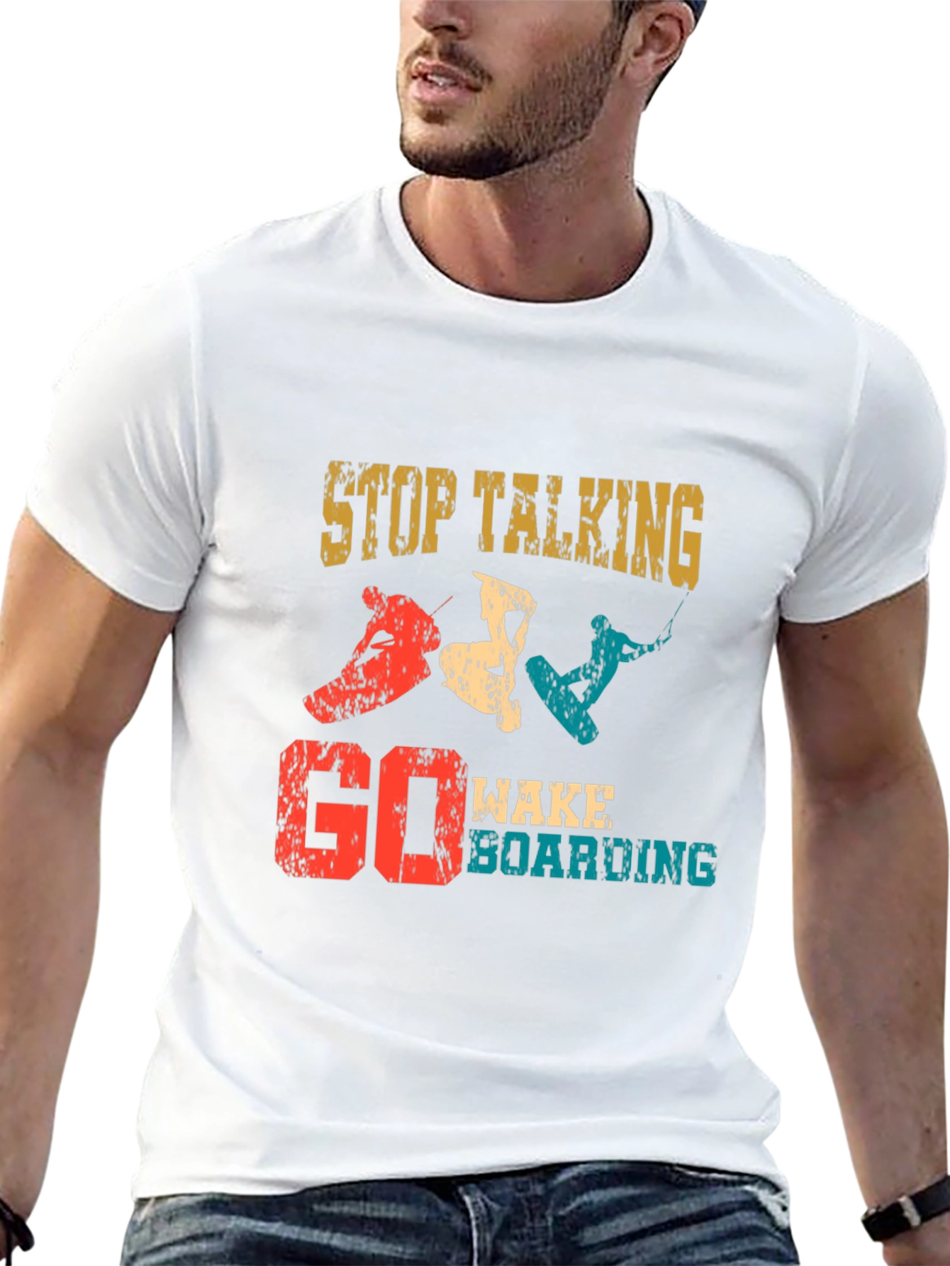 Stop Talking Go Wakeboarding Graphic T-Shirt
