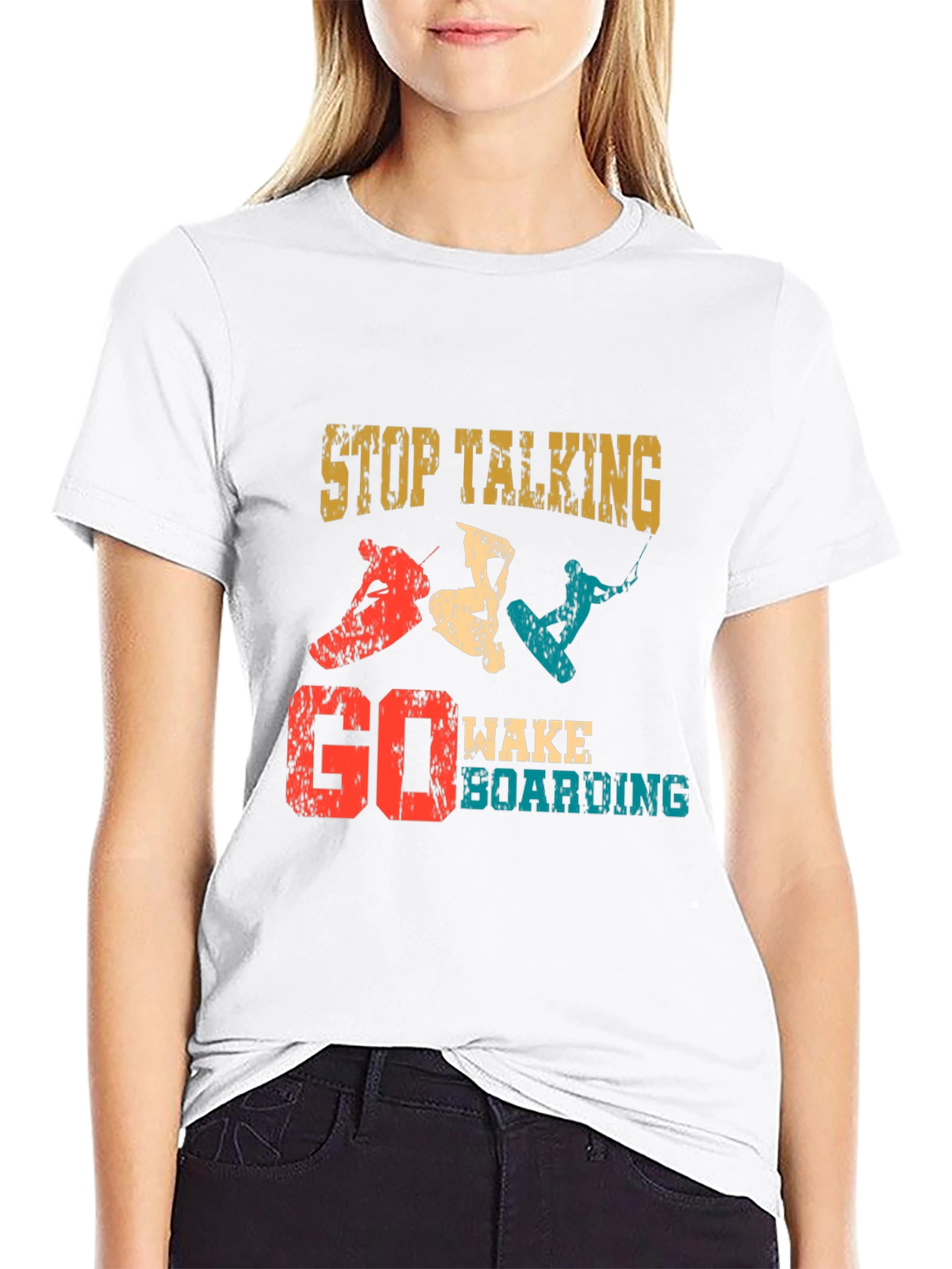 Stop Talking Go Wakeboarding Graphic T-Shirt