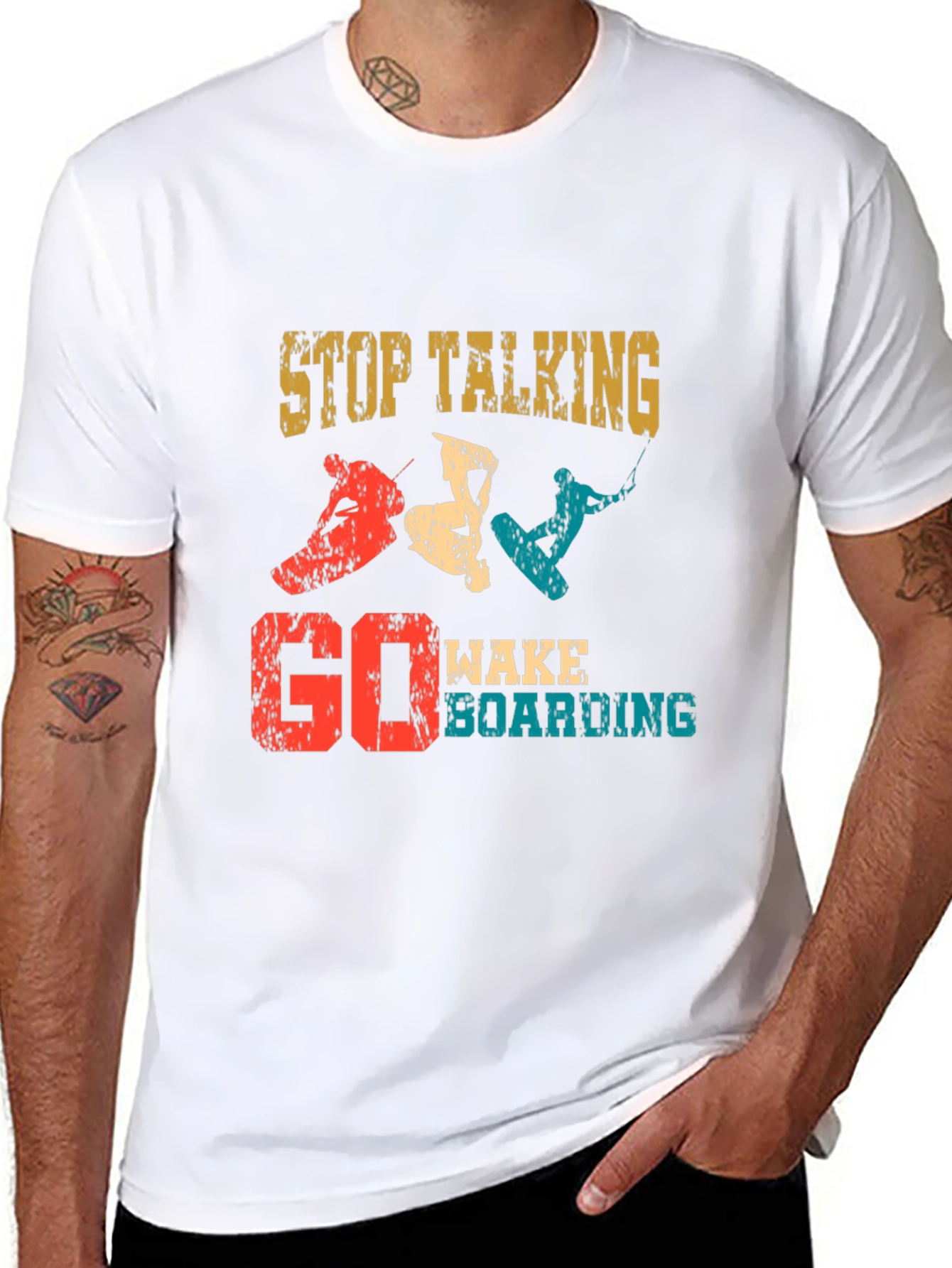 Stop Talking Go Wakeboarding Graphic T-Shirt