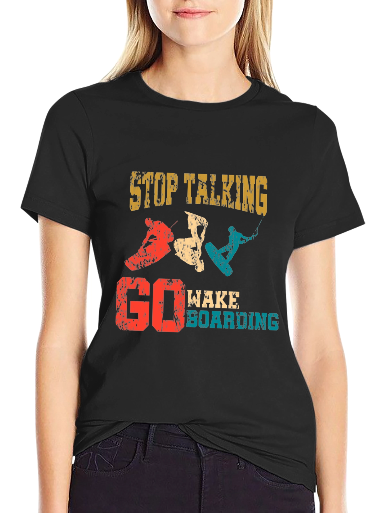 Stop Talking Go Wakeboarding Graphic T-Shirt
