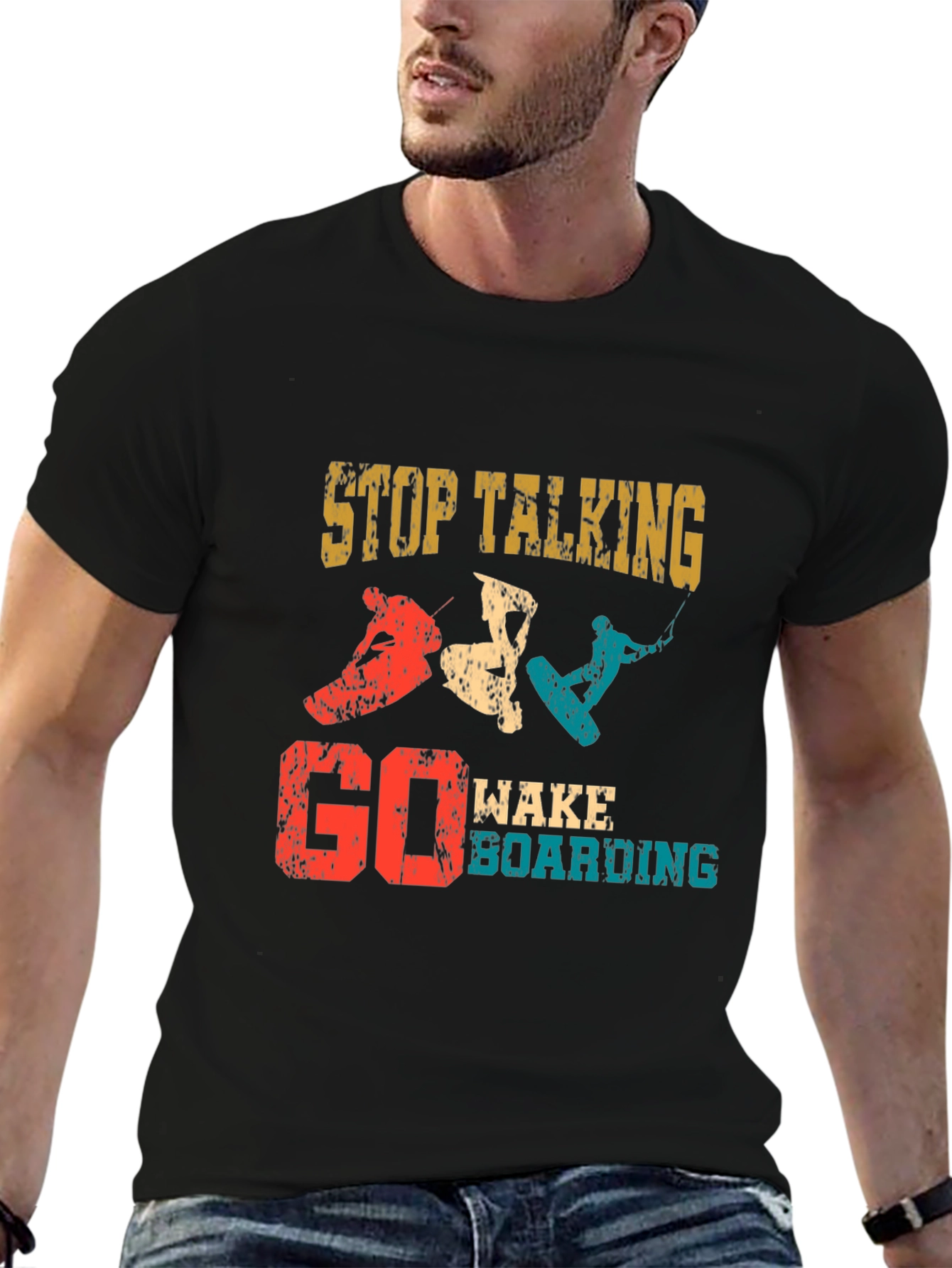 Stop Talking Go Wakeboarding Graphic T-Shirt