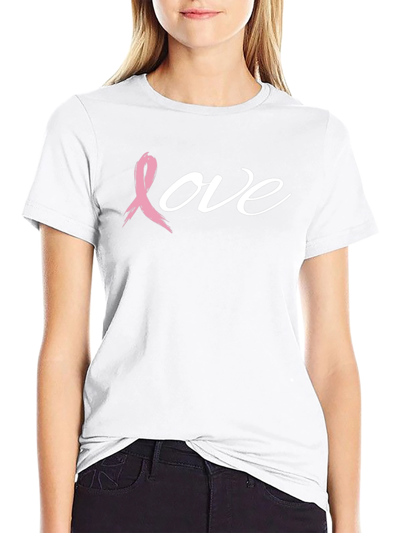Love Breast Cancer Awareness Ribbon T-Shirt