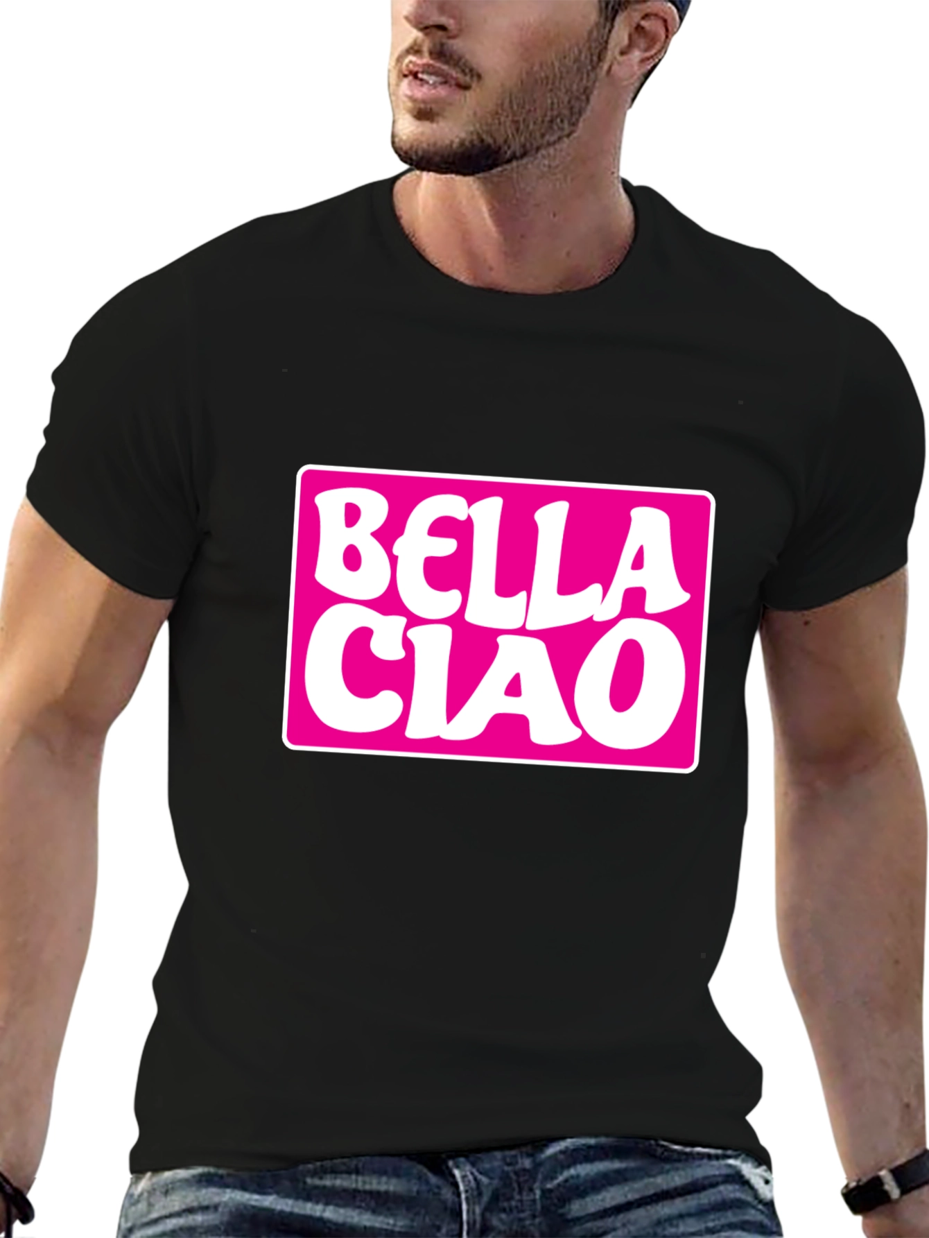 Bella Ciao Graphic Tee - Black Cotton T-Shirt