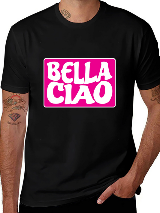 Bella Ciao Graphic Tee - Black Cotton T-Shirt