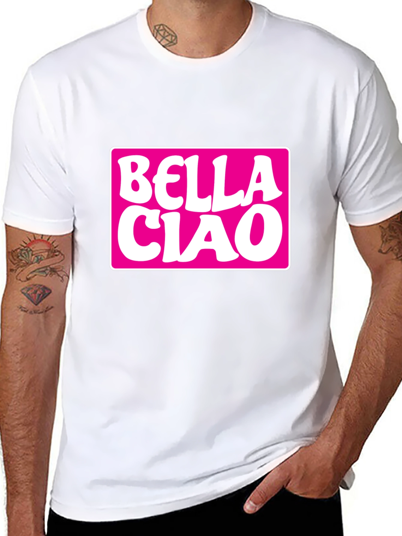 Bella Ciao Graphic Tee - Black Cotton T-Shirt