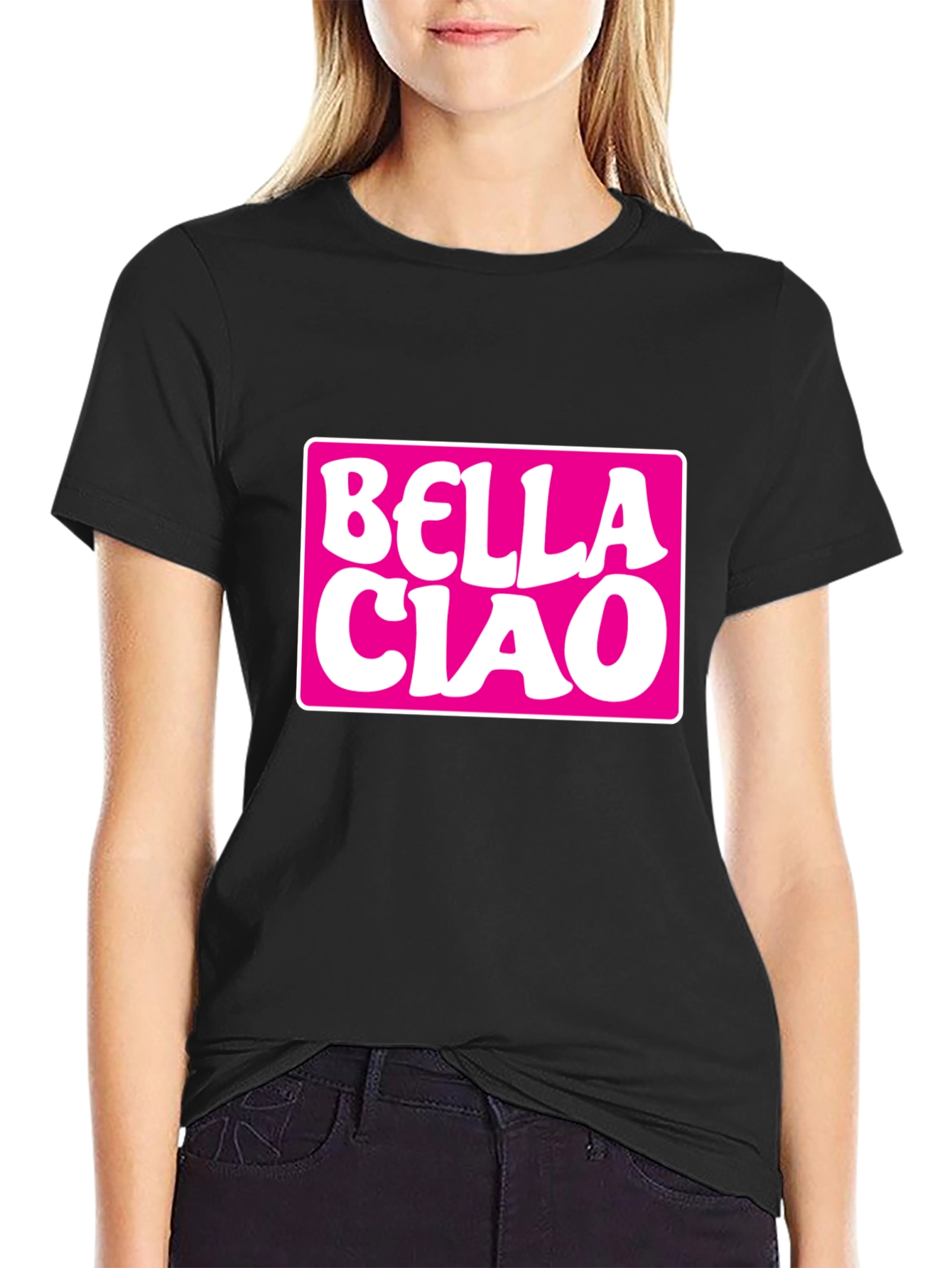 Bella Ciao Graphic Tee - Black Cotton T-Shirt