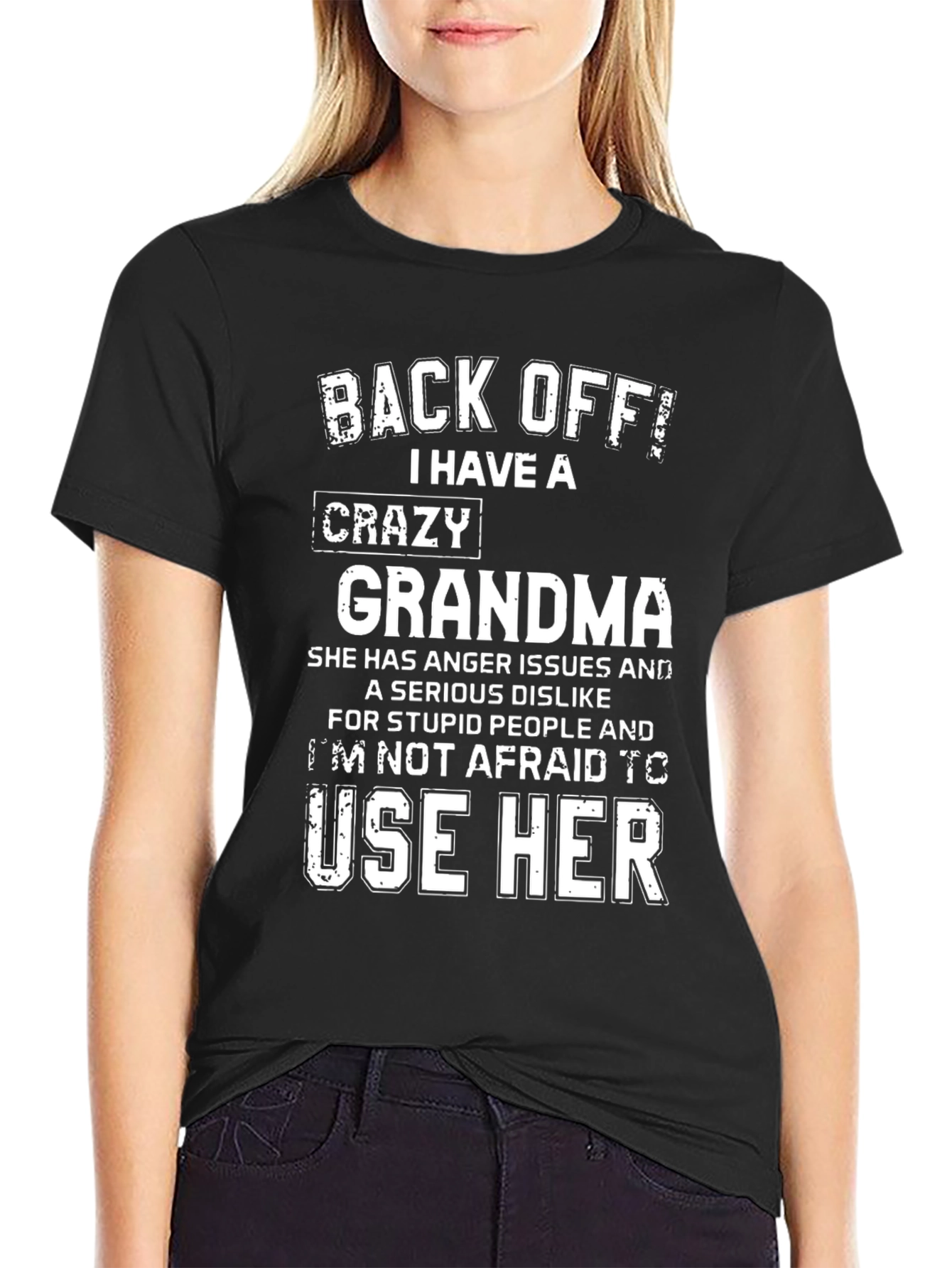 Crazy Grandma Graphic Tee - Novelty Humor T-Shirt